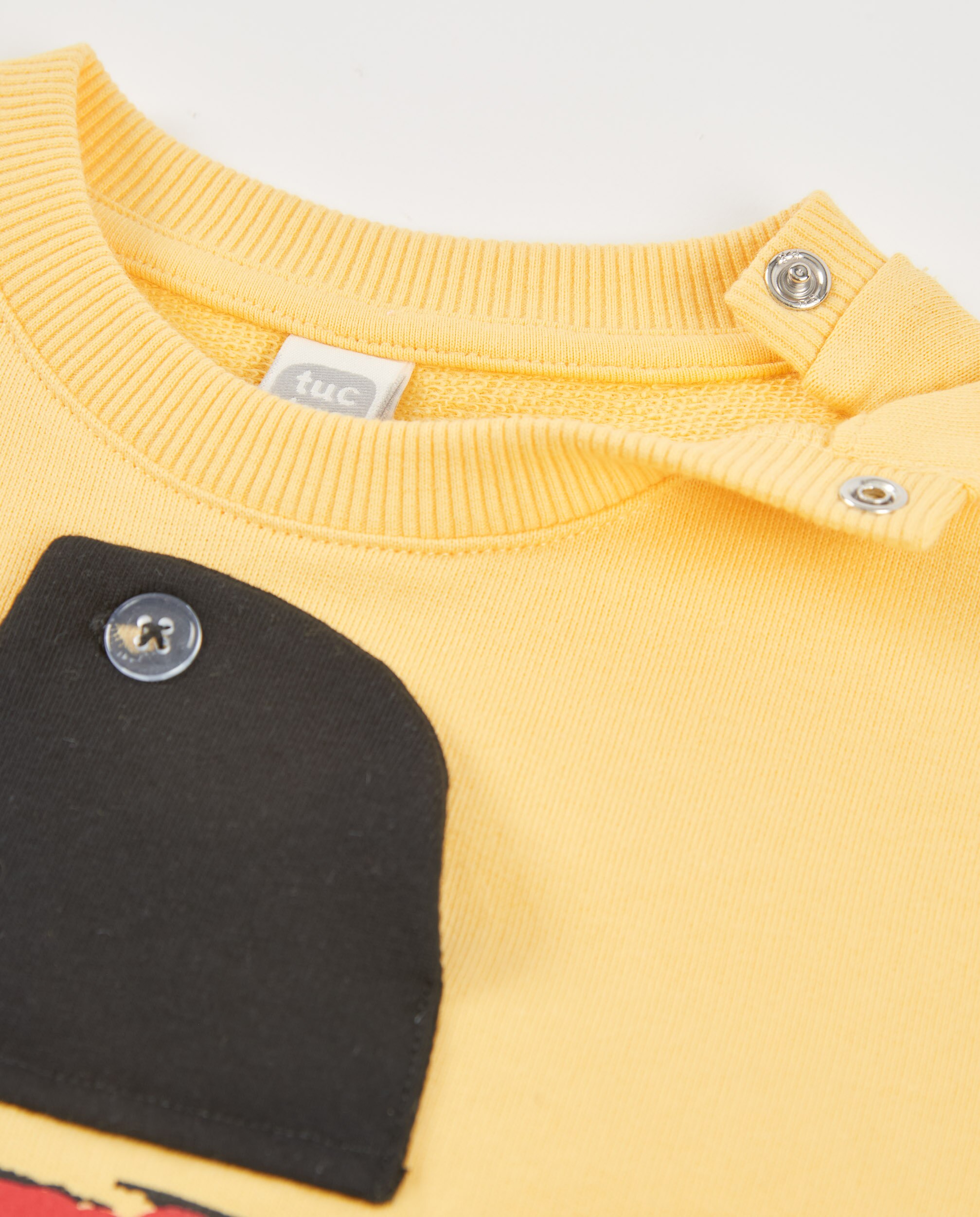 Sweat Infantil de Malha com Detalhe em Relevo Amarelo-3