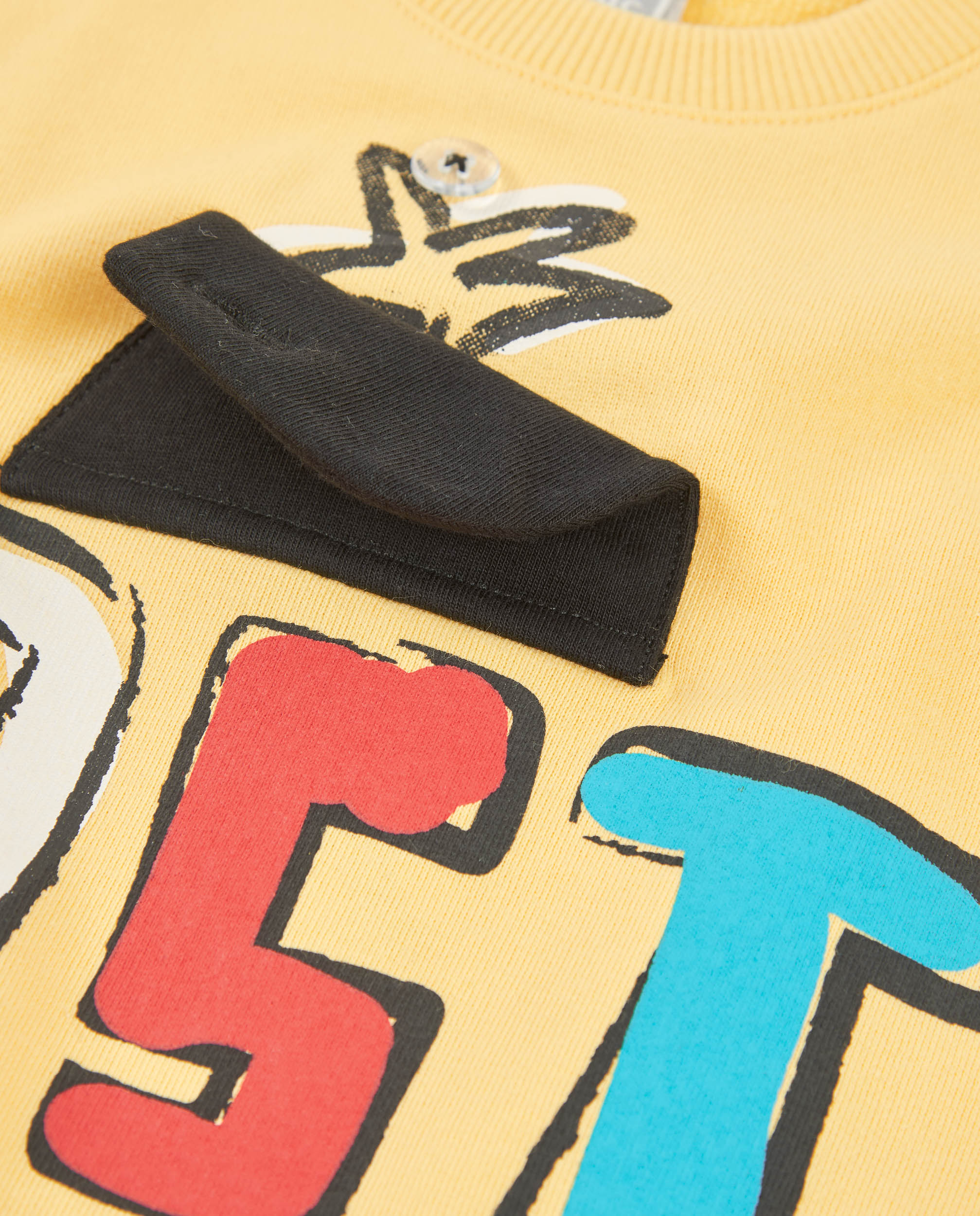 Sweat Infantil de Malha com Detalhe em Relevo Amarelo-4