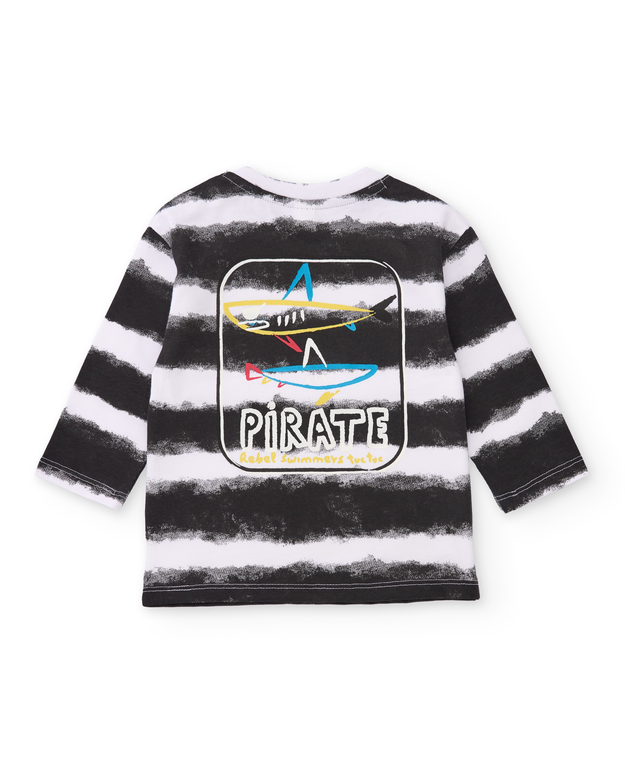 T-shirt Infantil de Malha com Motivo Pirata Preto-2