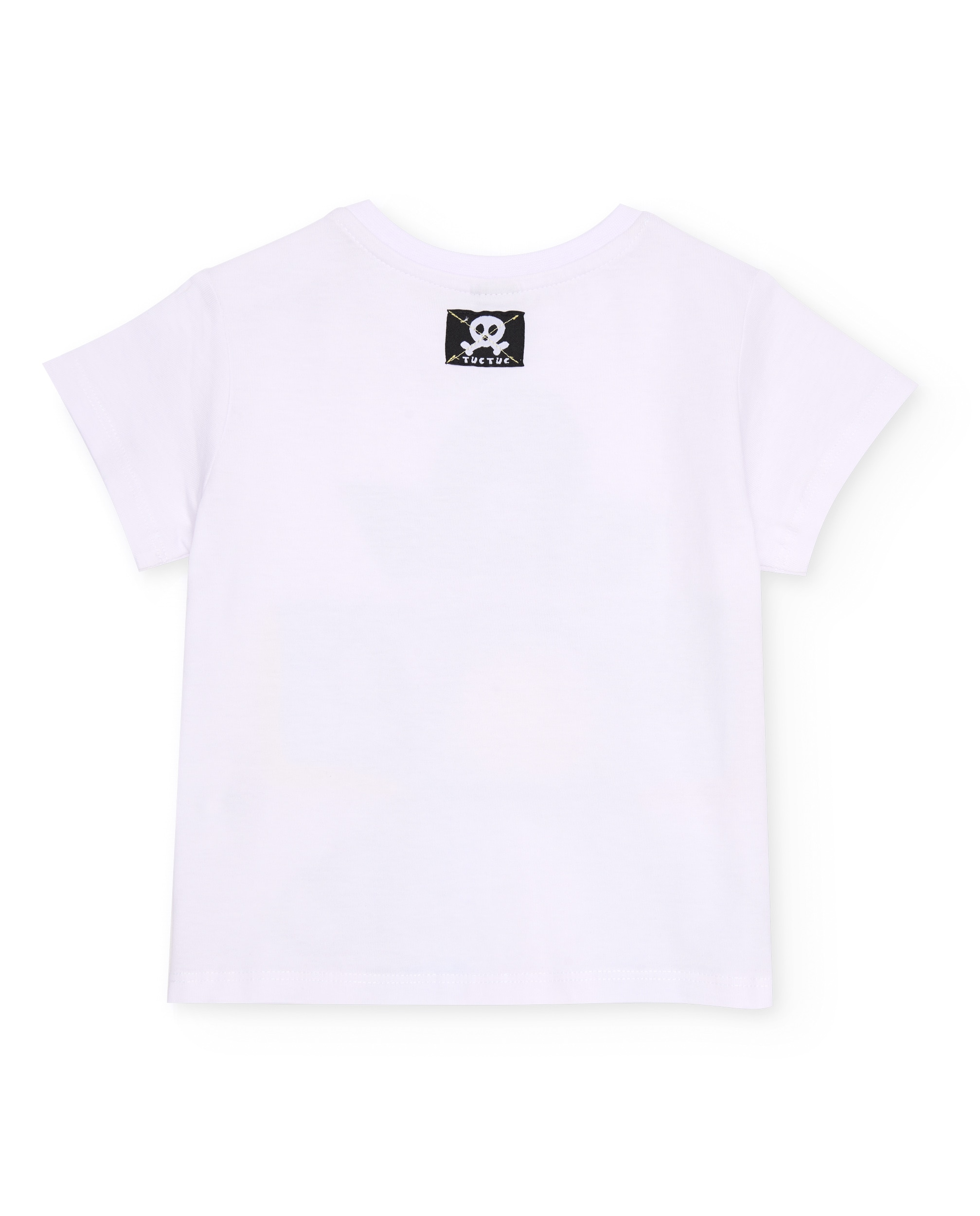 T-shirt Infantil de Malha de Inspiração Pirata Branco-2