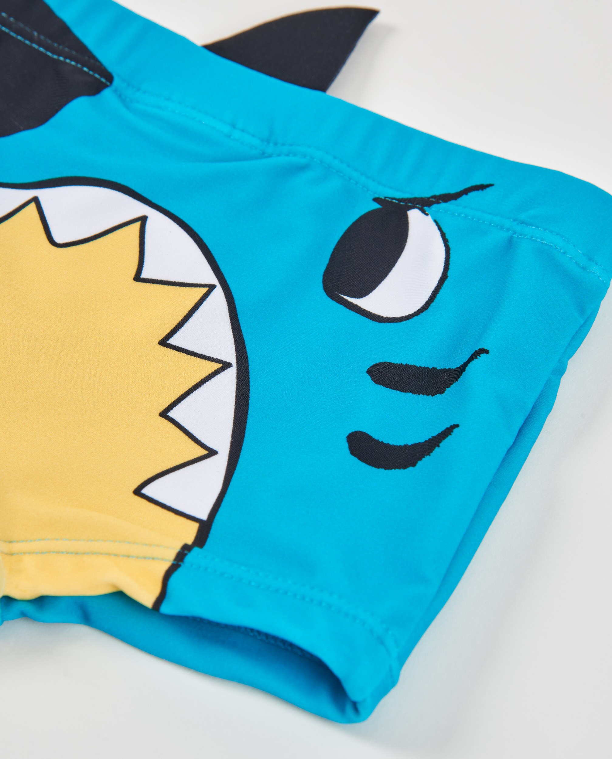 Fato de Banho Infantil de Malha com Detalhe em Relevo Azul-4