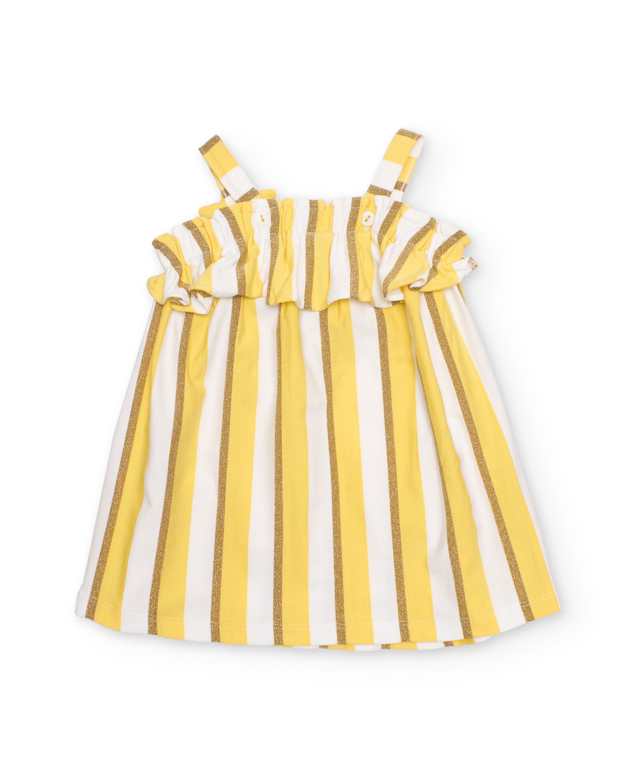 Vestido Infantil de Malha com Aplique Floral Tuc tuc Amarelo-2