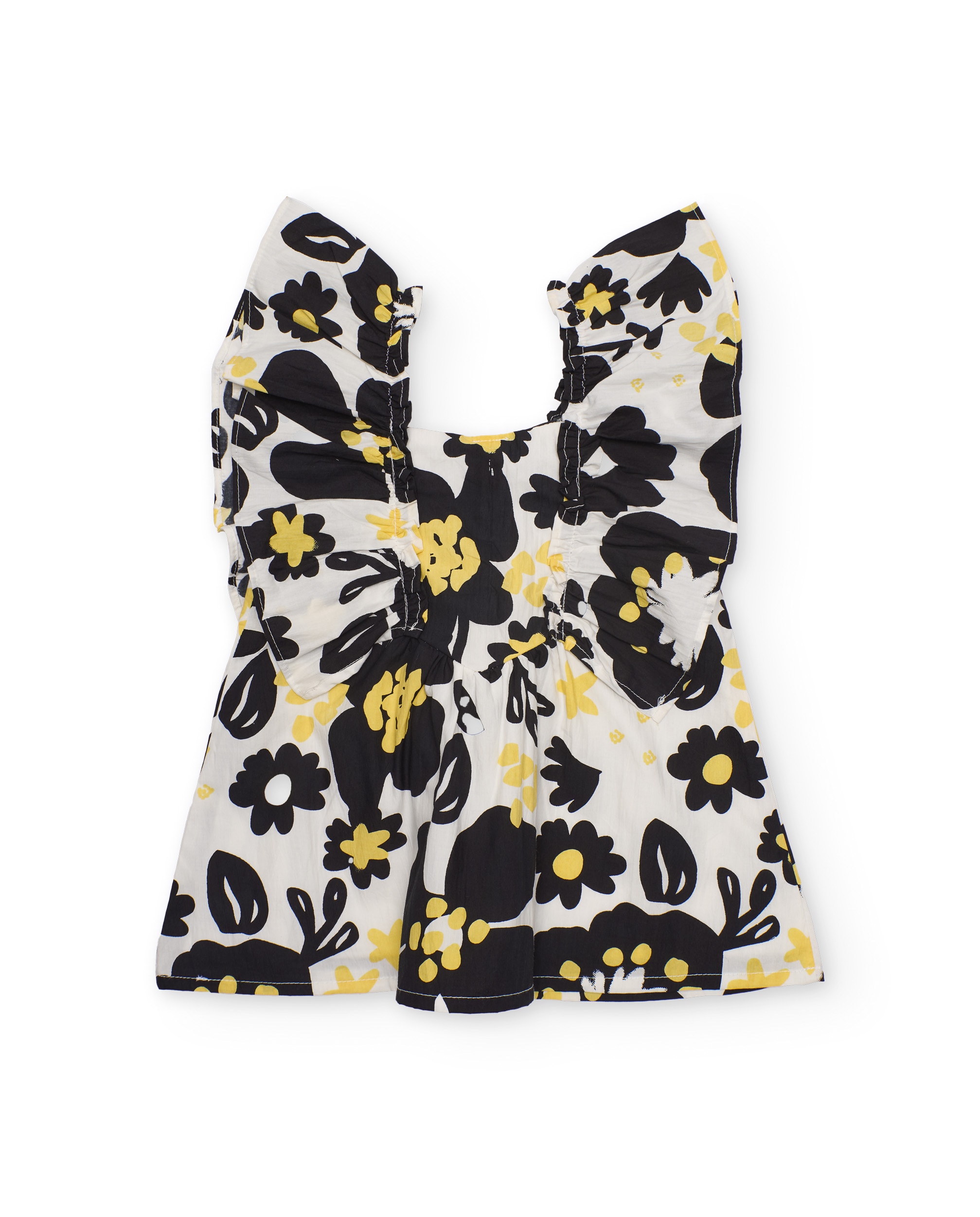 Vestido Infantil de Plana e Alças com Folhos Preto-2