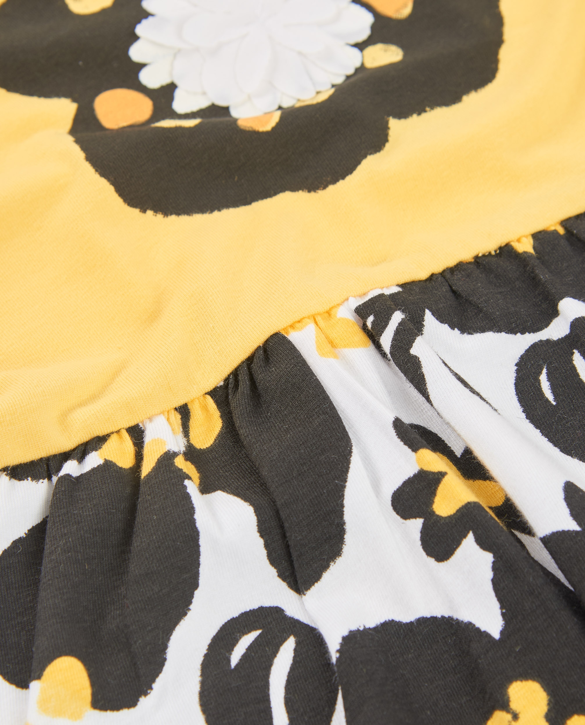 Vestido Infantil de Malha com Detalhe no Ombro Tuc tuc Amarelo-4