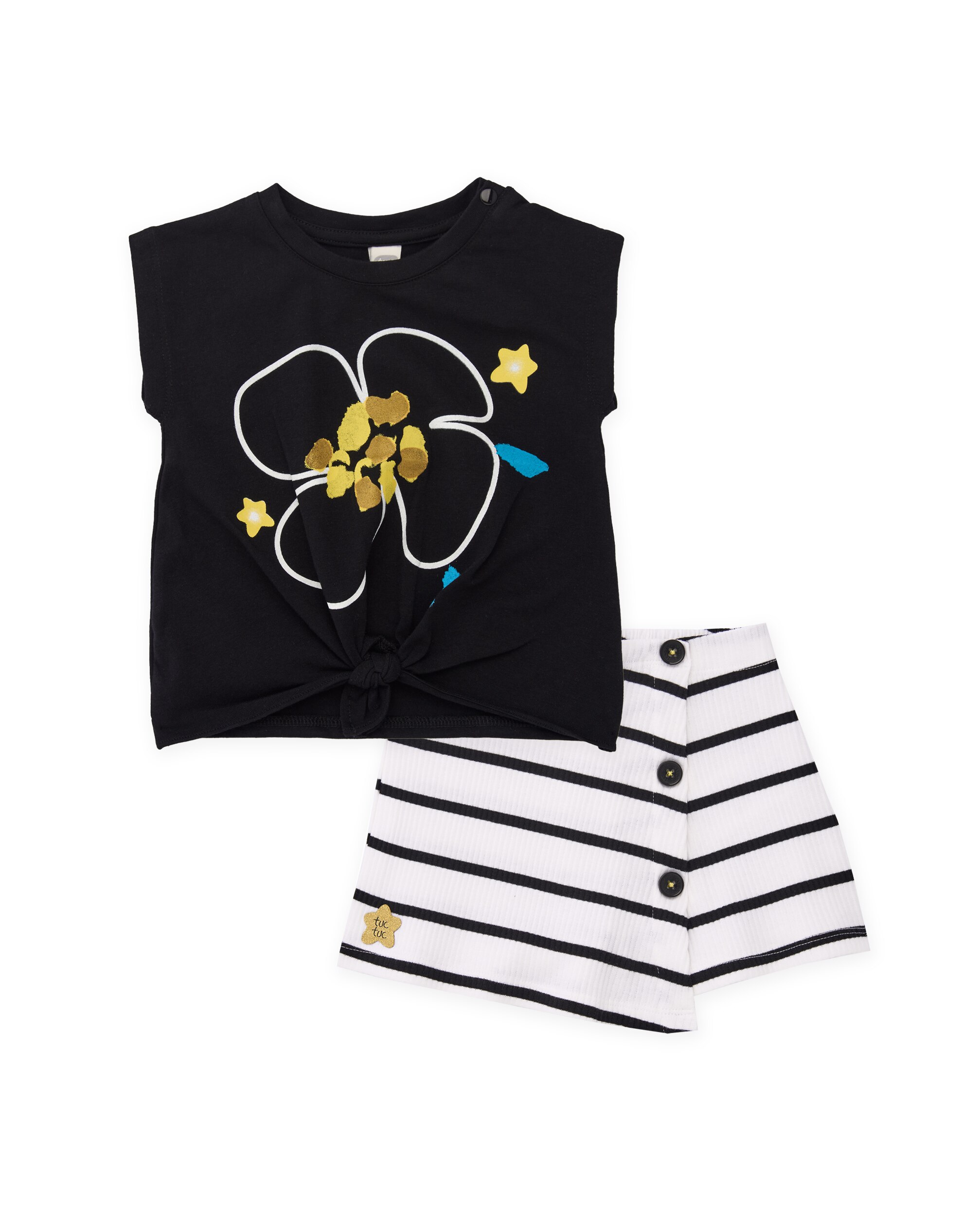 Imagem 0 de Conjunto Infantil de Malha com Motivo Floral
