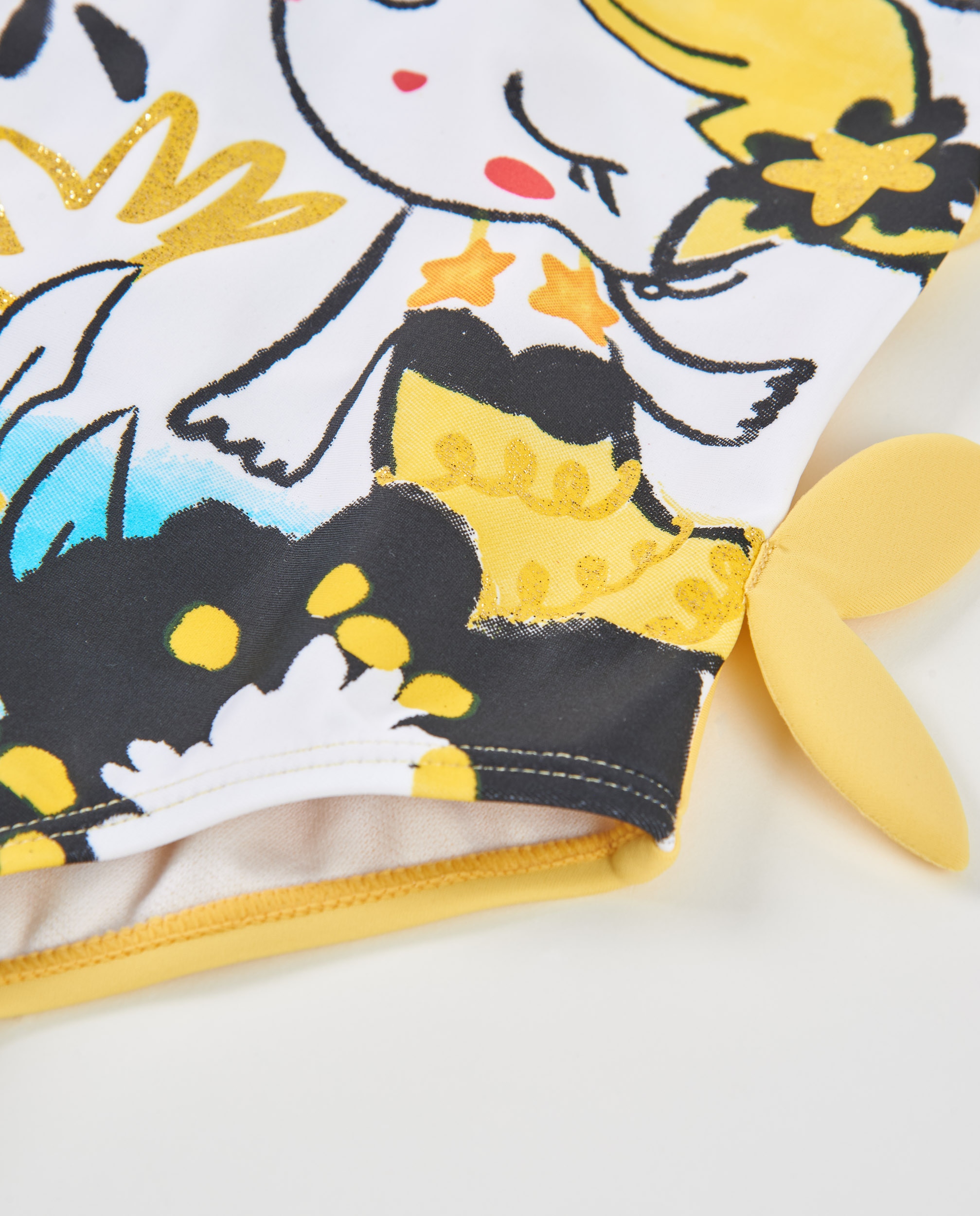 Fato de Banho Infantil de Malha com Detalhe Lateral Tuc tuc Amarelo-4