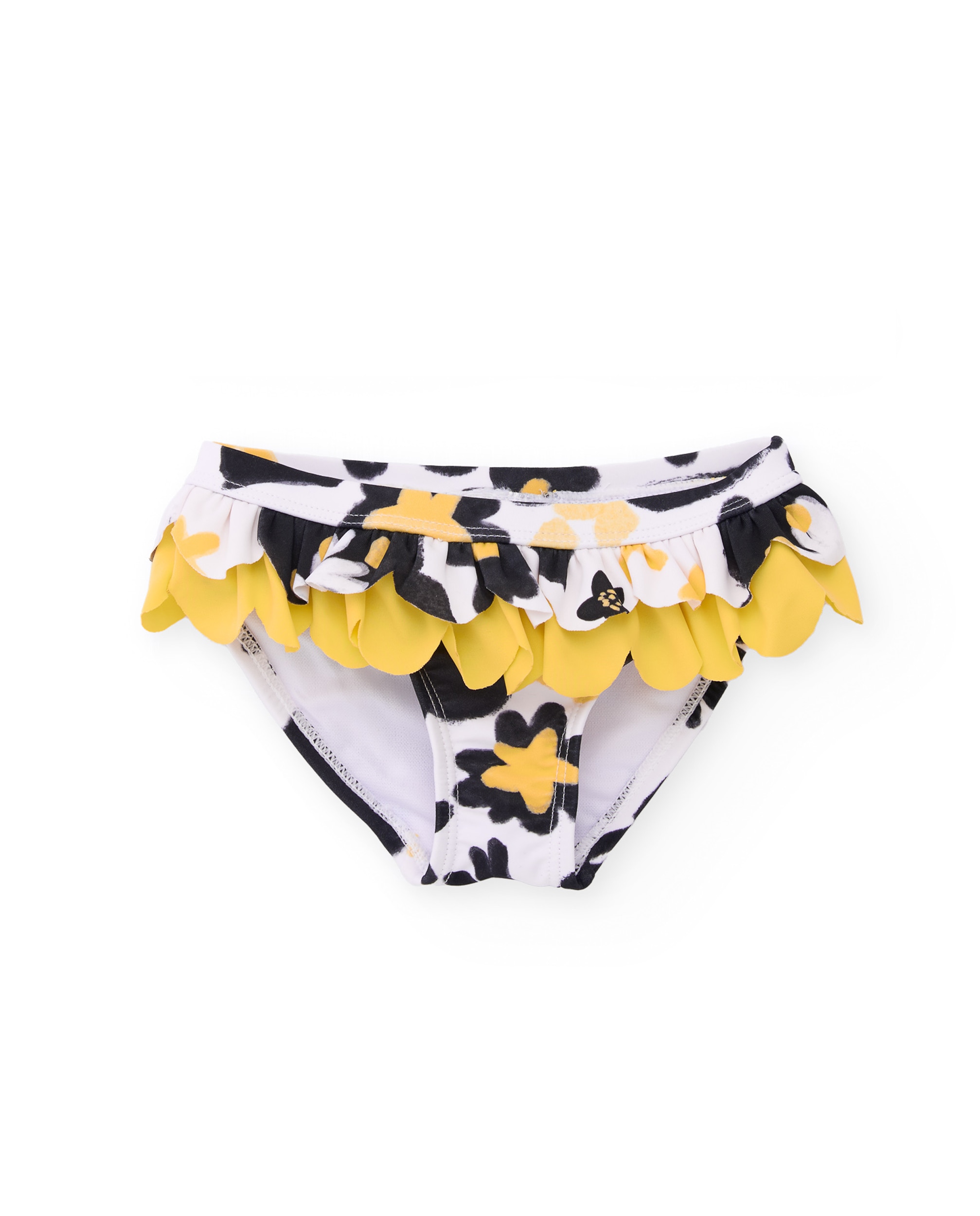 Cueca Infantil de Malha com Folho Duplo Amarelo-1