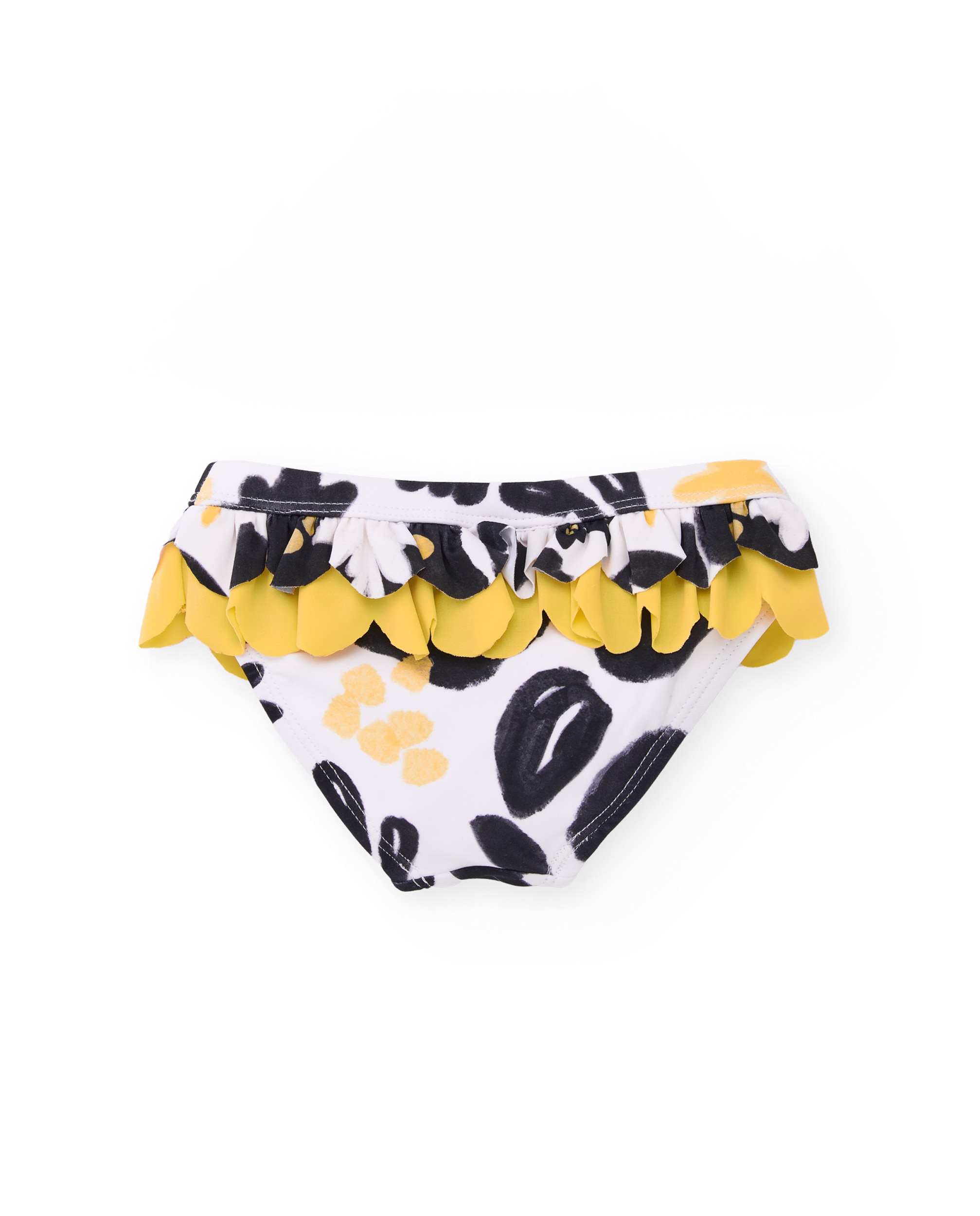 Cueca Infantil de Malha com Folho Duplo Amarelo-2