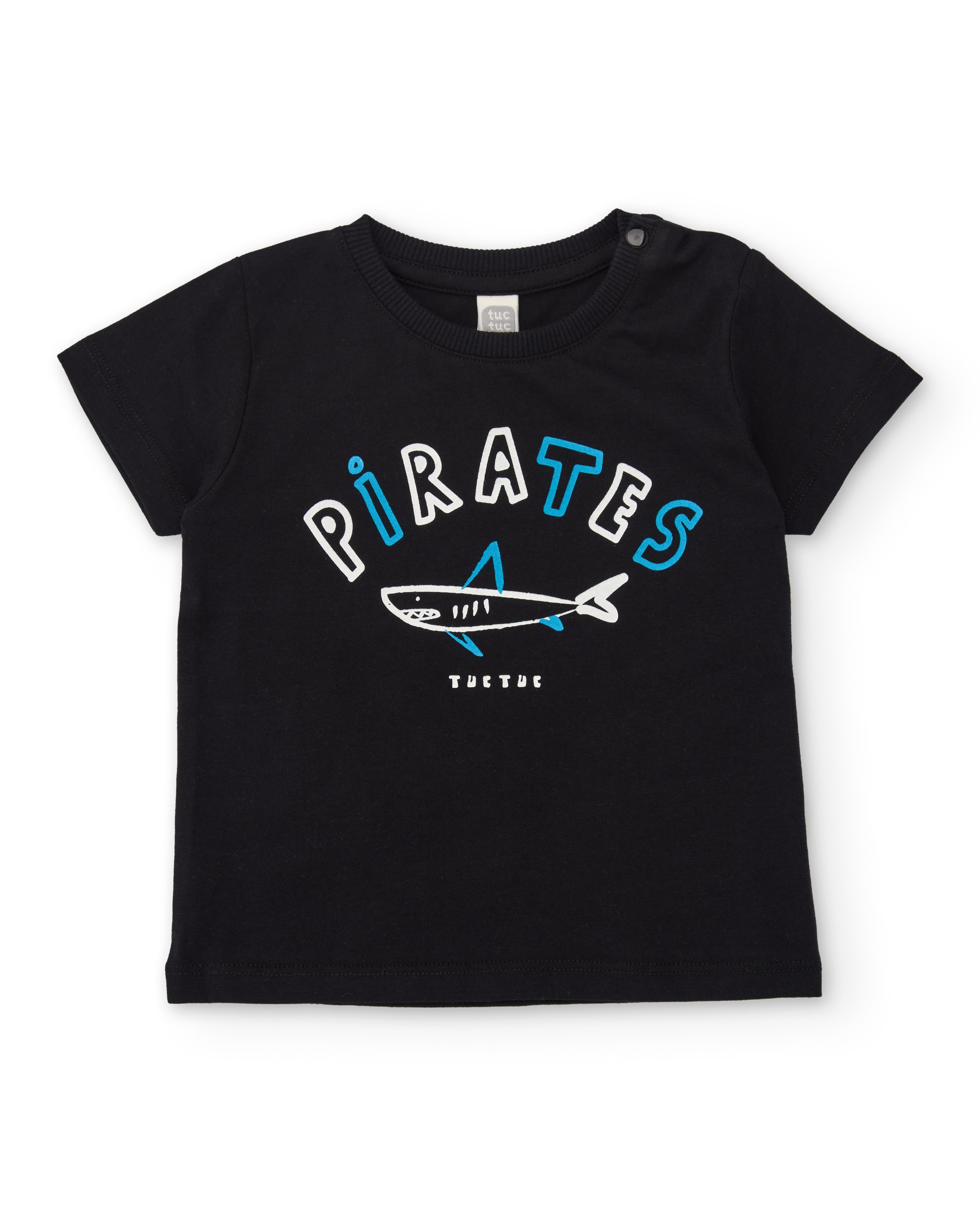 Imagem 0 de T-shirt Infantil de Malha com Estampado de Tubarão