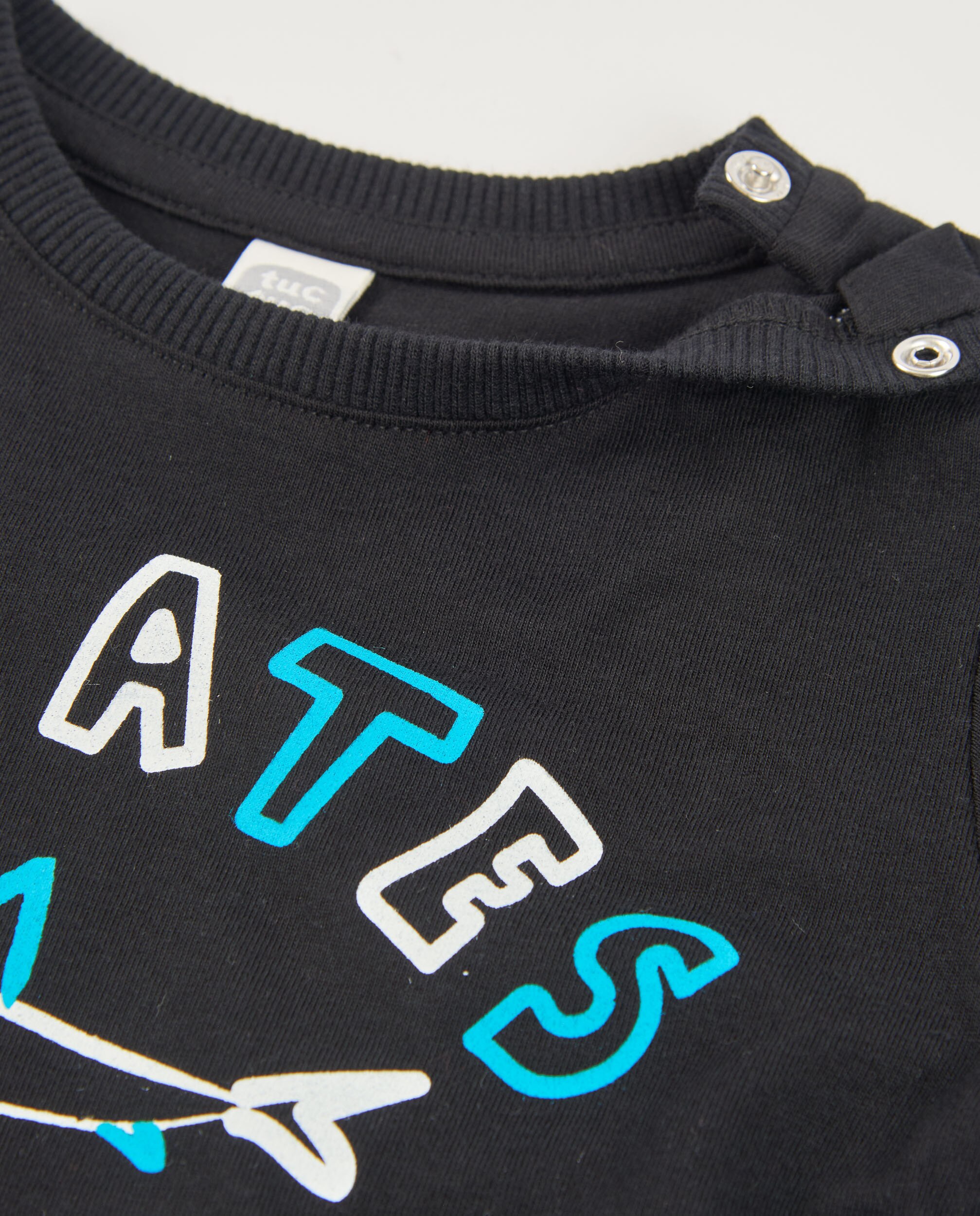 T-shirt Infantil de Malha com Estampado de Tubarão Preto-3