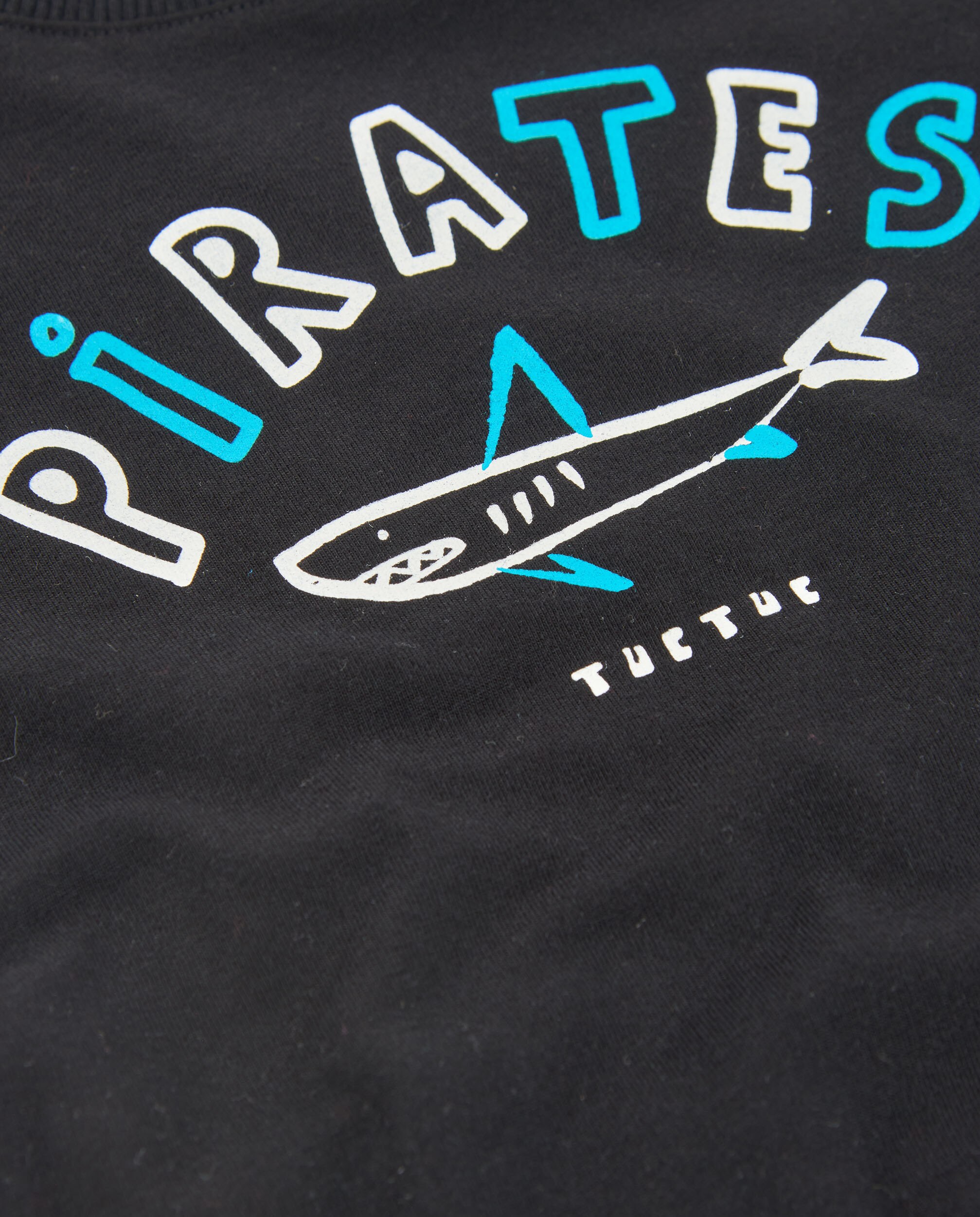T-shirt Infantil de Malha com Estampado de Tubarão Preto-4