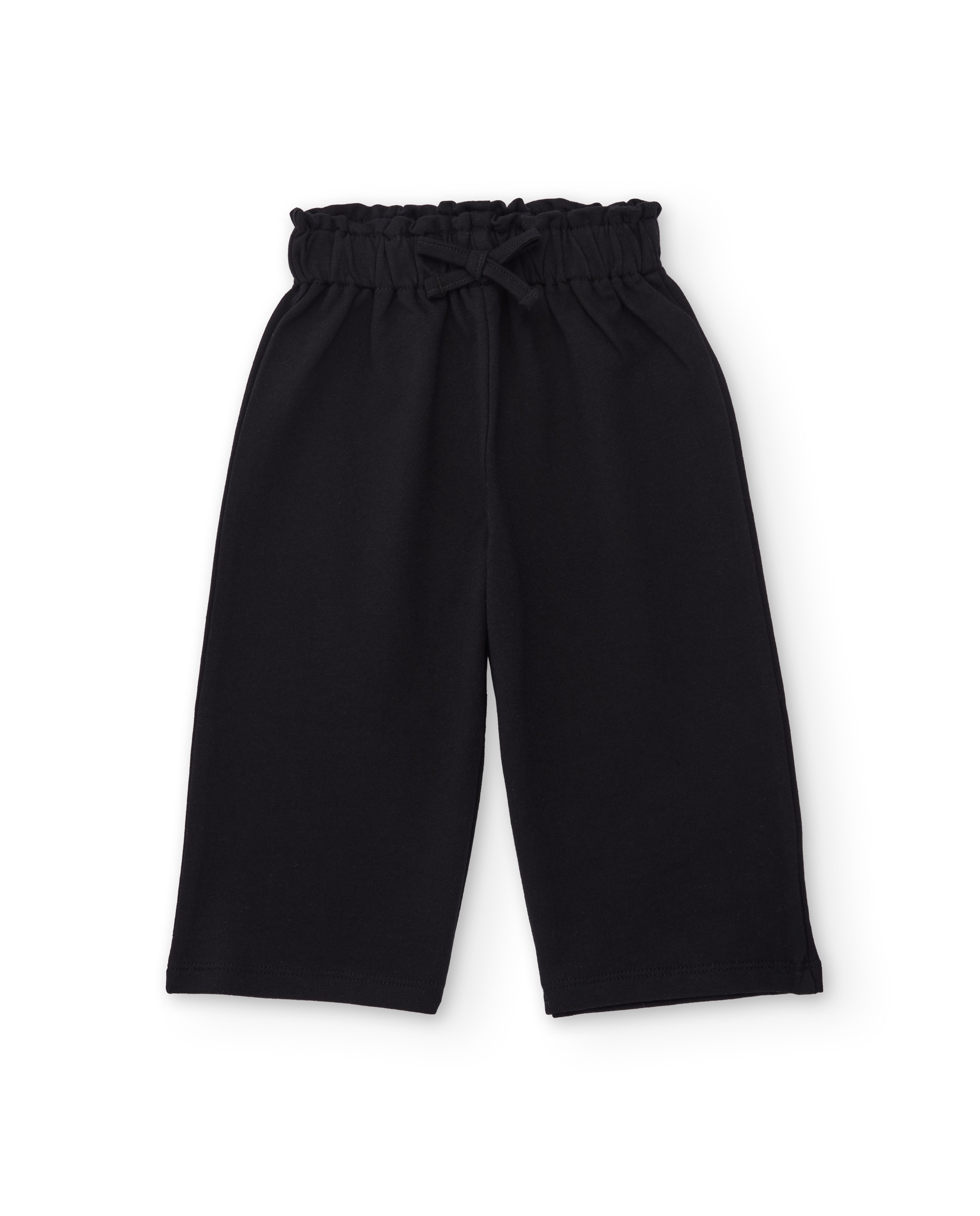 Calças de Malha e Cintura Elástica Preto-1
