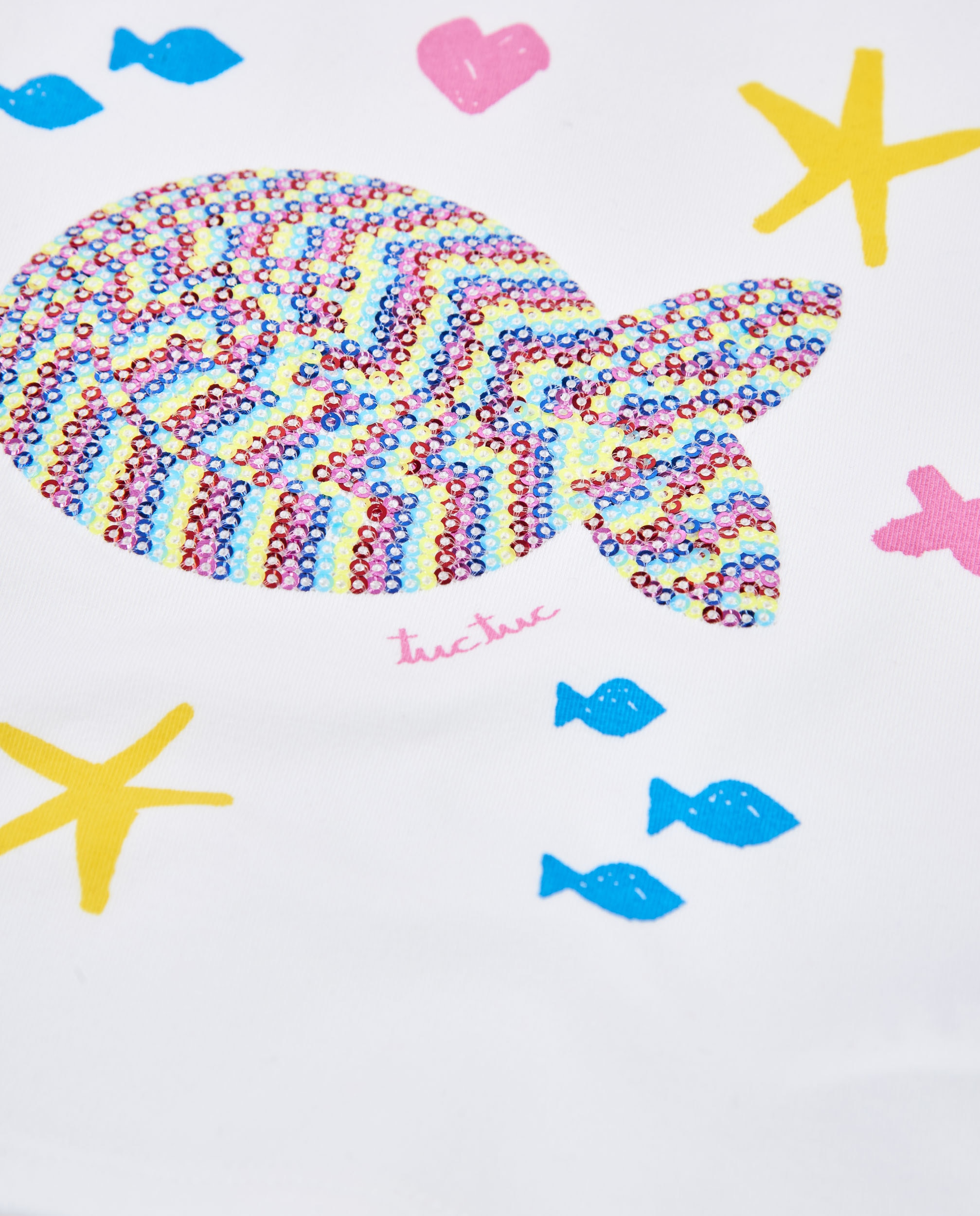 T-shirt Infantil de Malha com Peixe Frontal Tuc tuc Branco-4