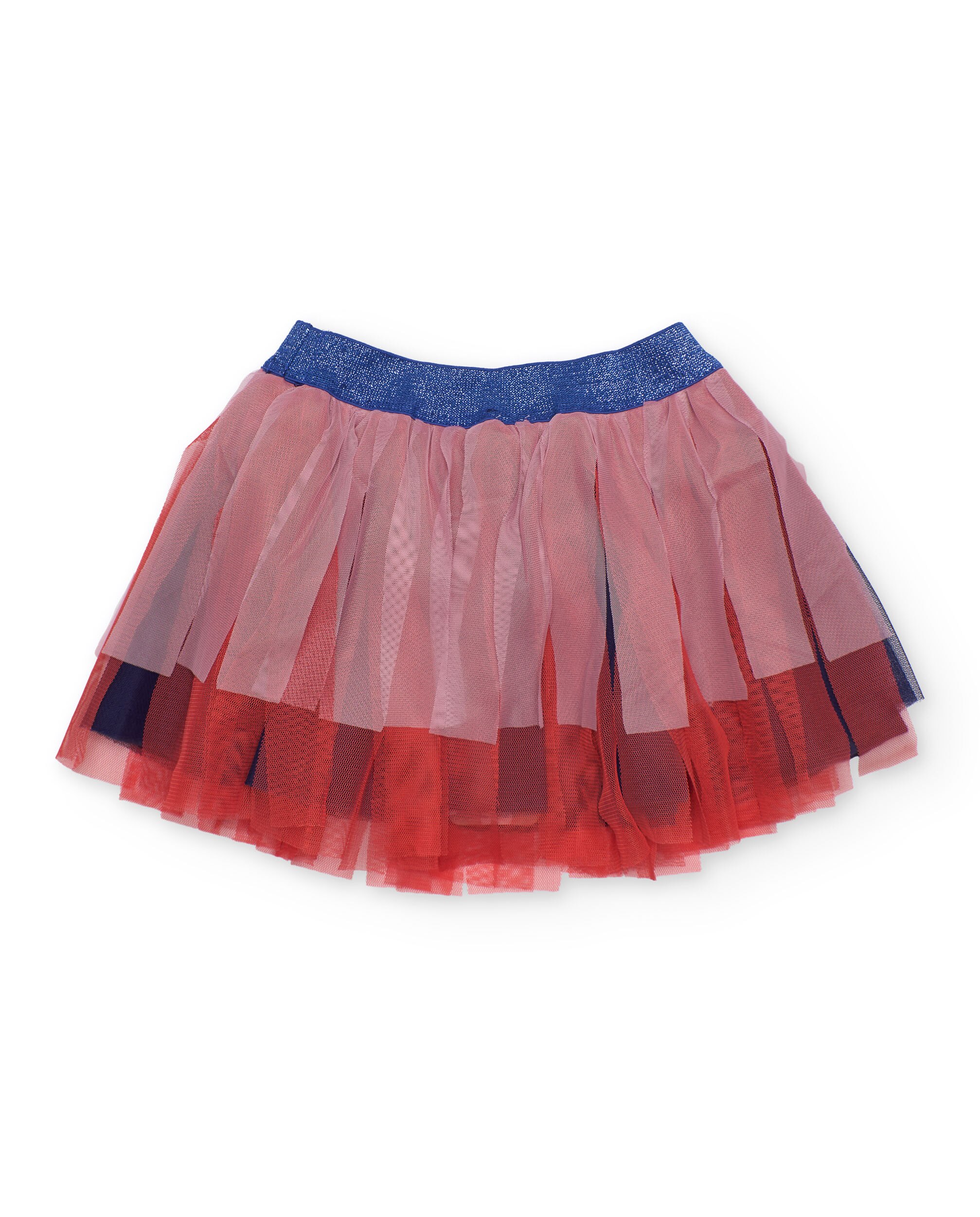 Saia Infantil de Plana e Camadas de Tule Vermelho-2