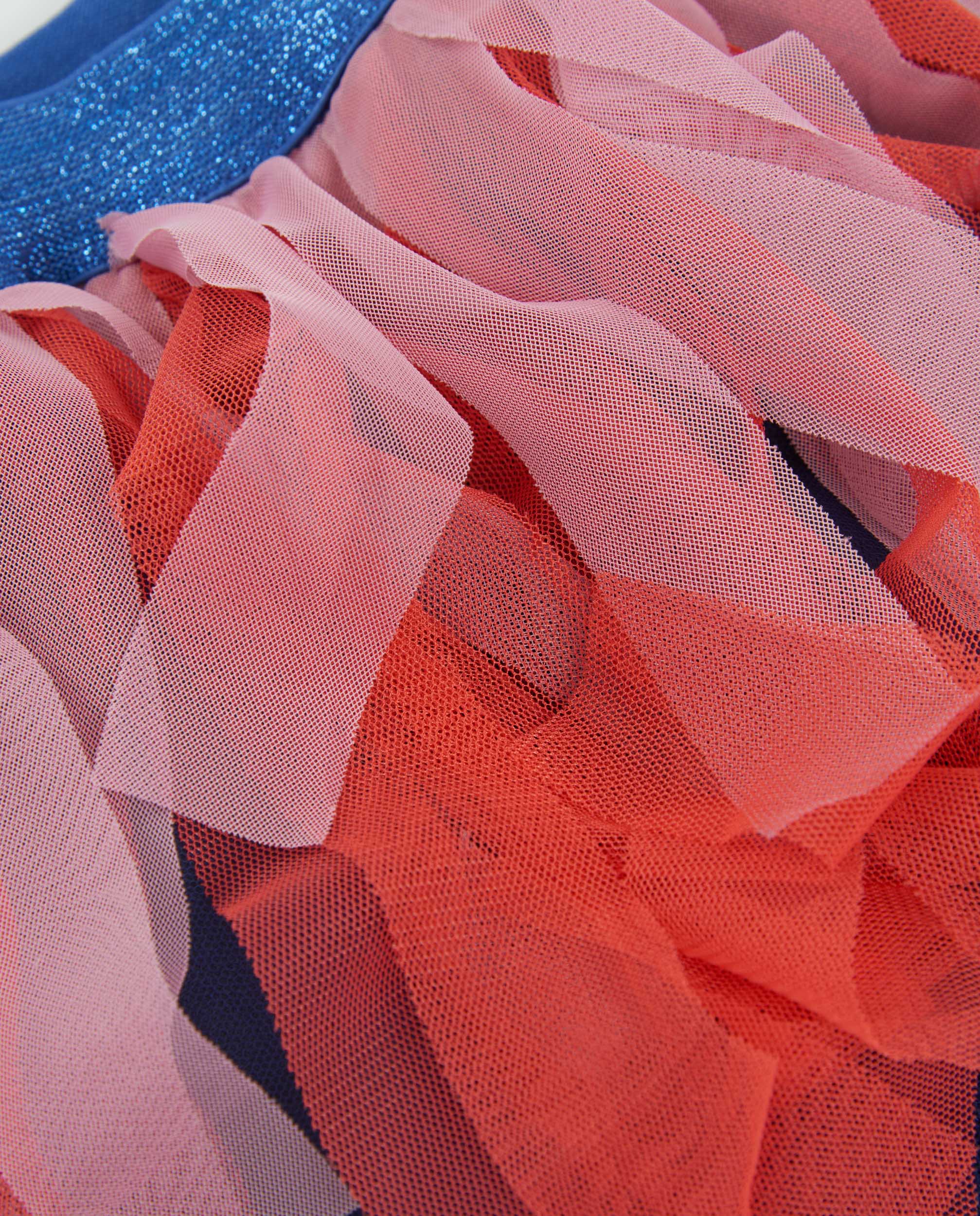 Saia Infantil de Plana e Camadas de Tule Vermelho-4