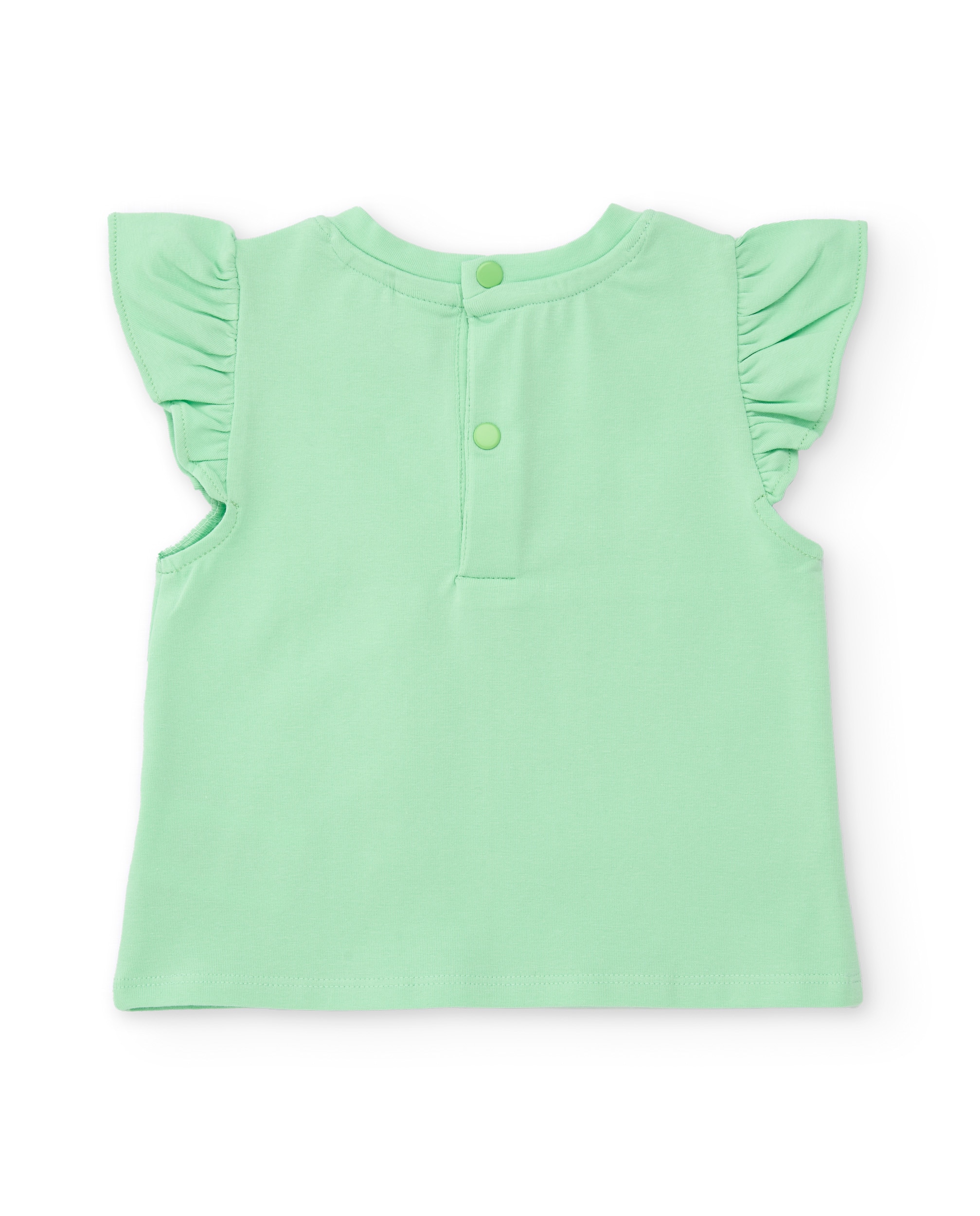 Conjunto Infantil de Malha e Folhos nas Mangas Tuc tuc Verde-claro-4