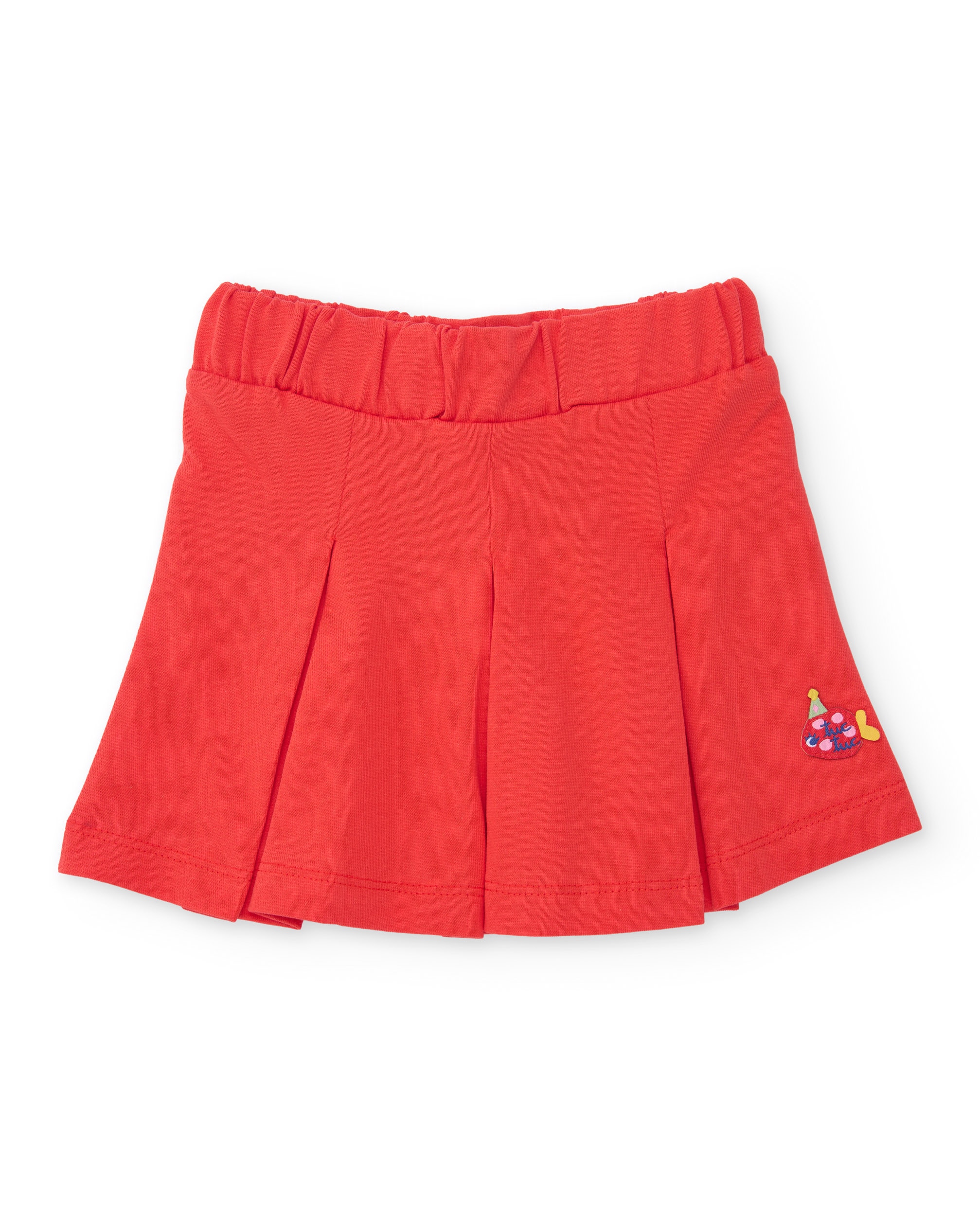 Conjunto Infantil de Malha com Pregas Frontais Vermelho-3