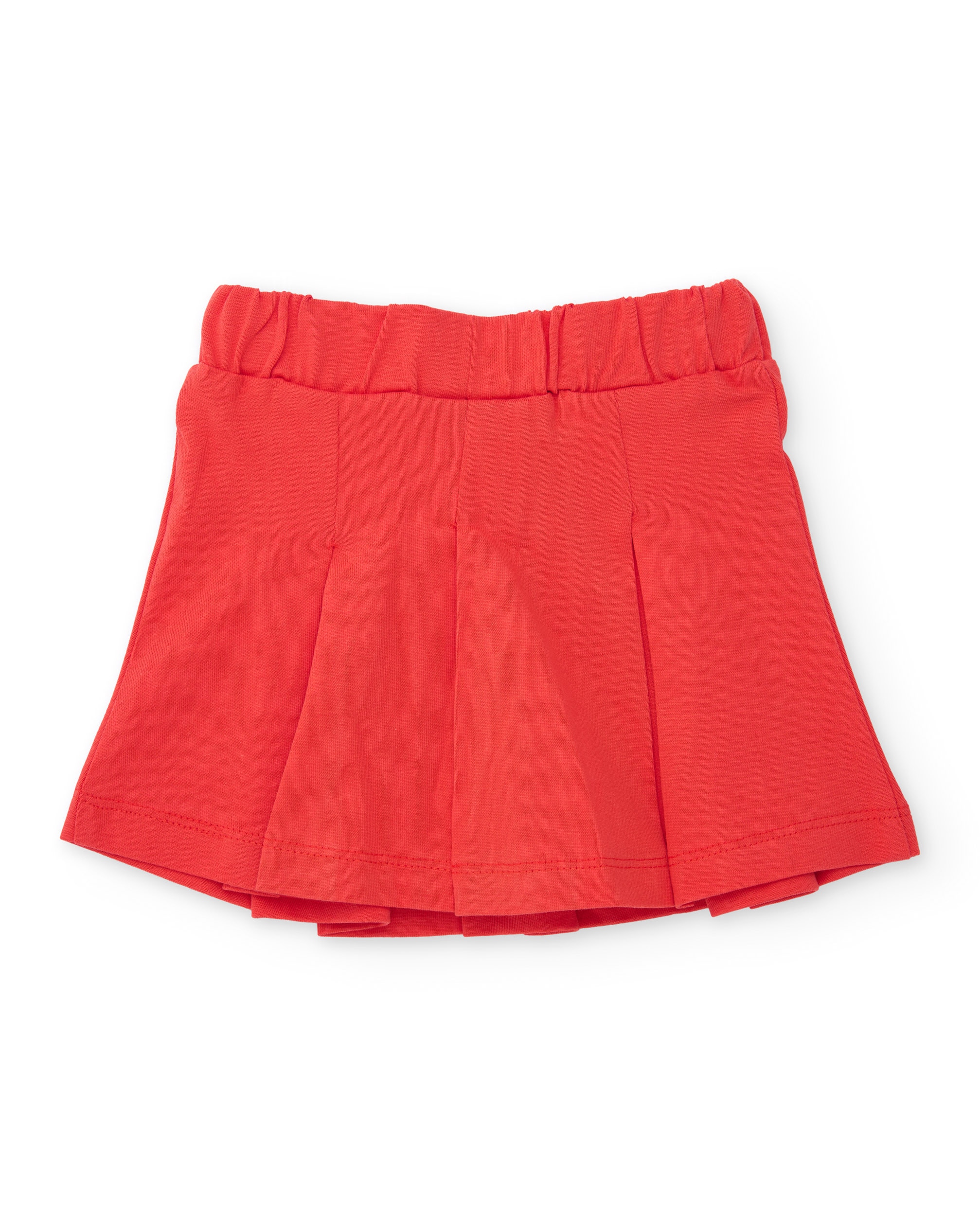 Conjunto Infantil de Malha com Pregas Frontais Vermelho-5