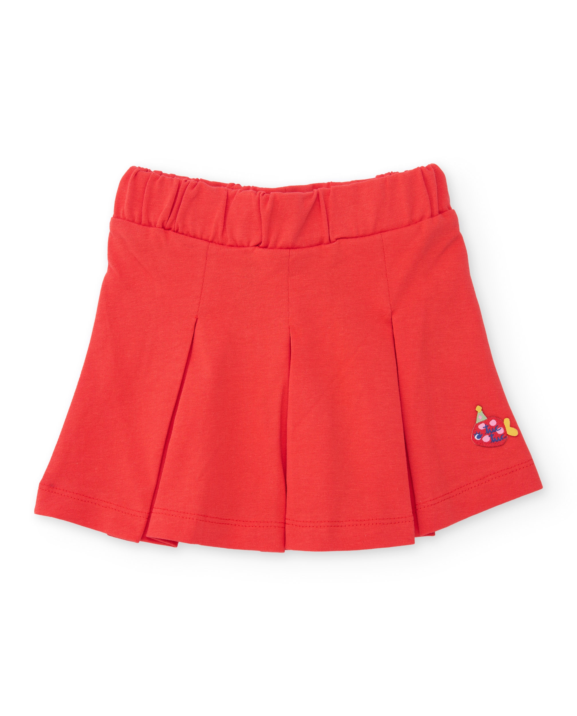 Saia Infantil de Malha com Pregas Frontais Vermelho-1