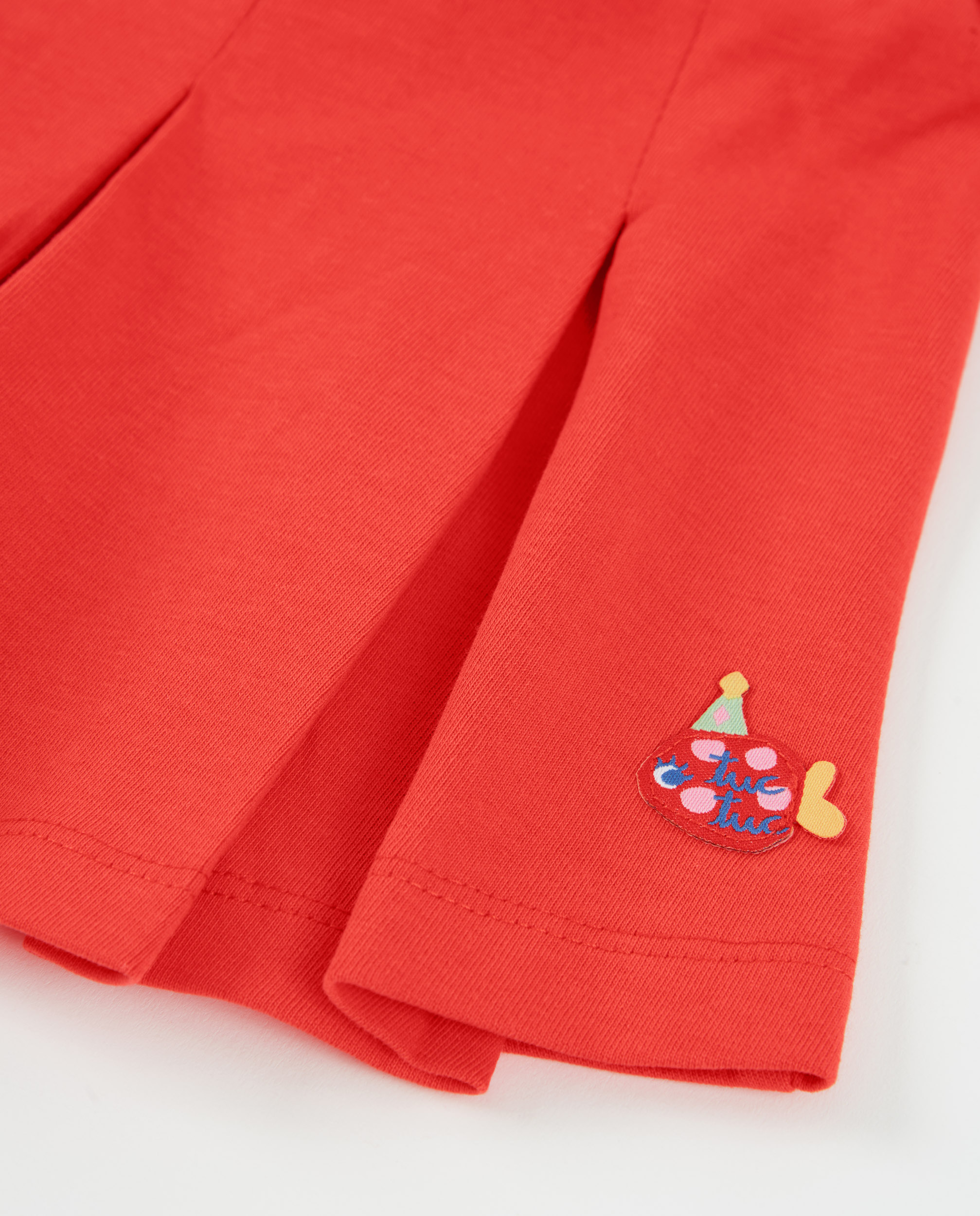 Saia Infantil de Malha com Pregas Frontais Vermelho-4