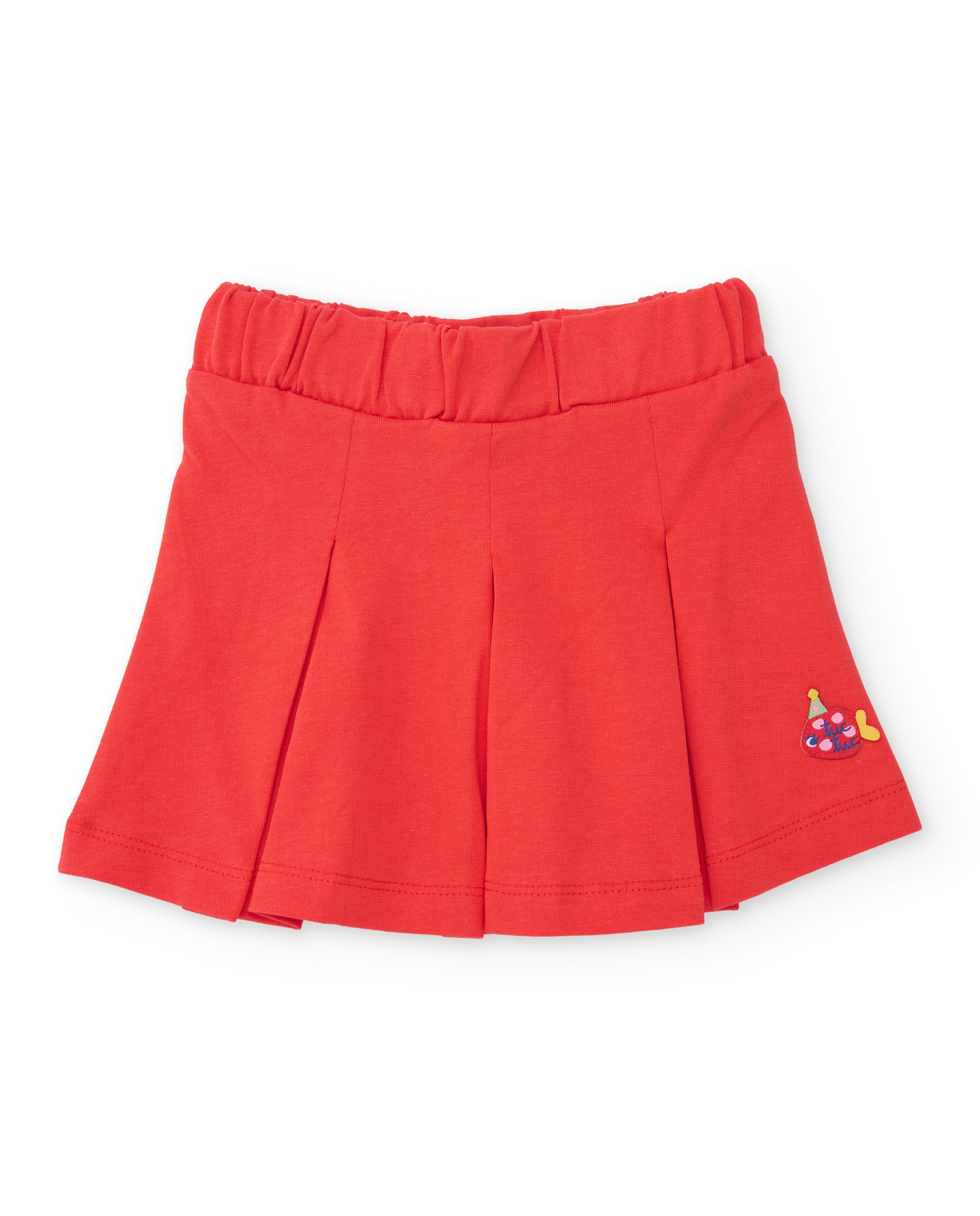 Saia Infantil de Malha com Pregas Frontais Vermelho-2