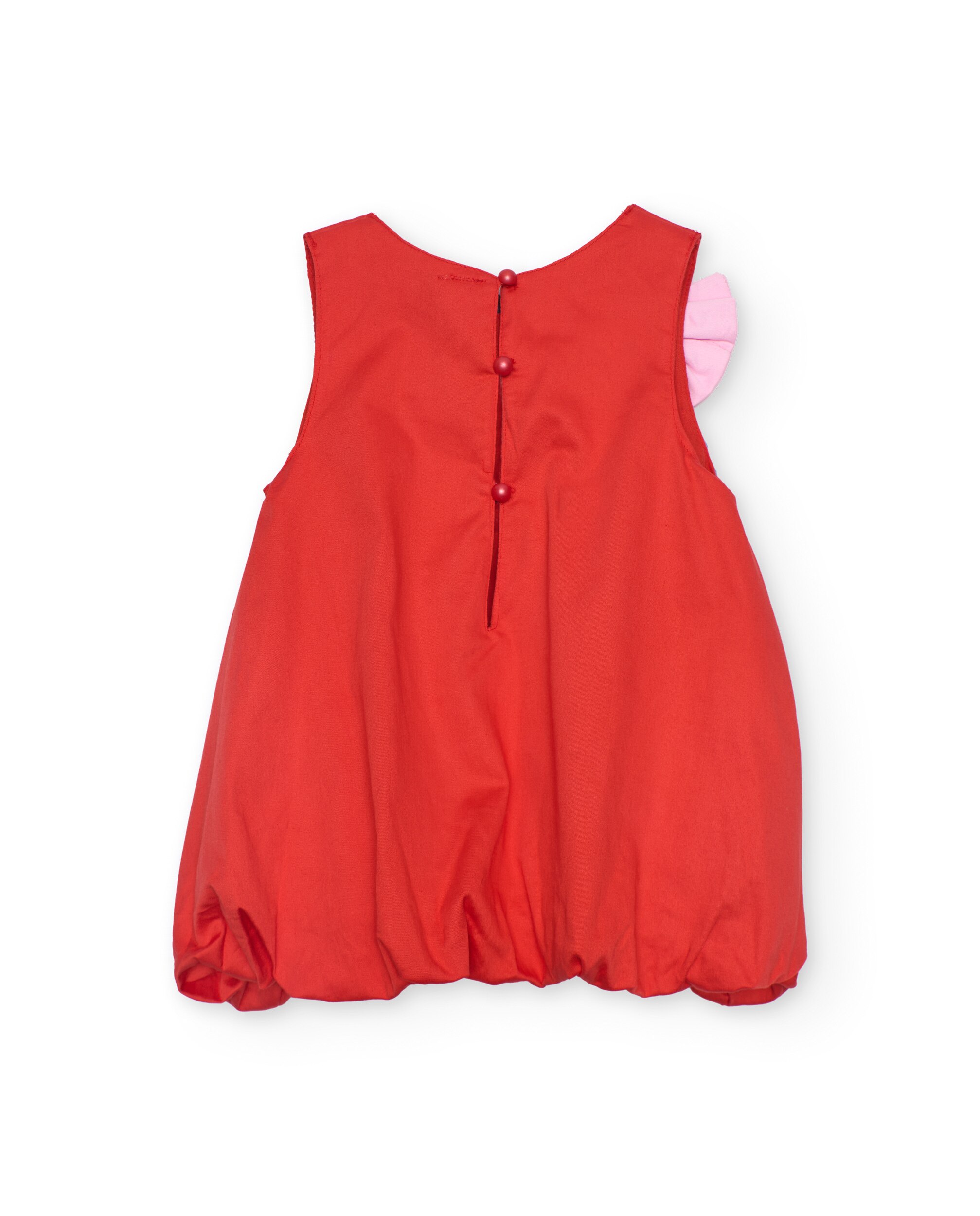 Vestido Infantil de Plana com Design Globo Tuc tuc Vermelho-2