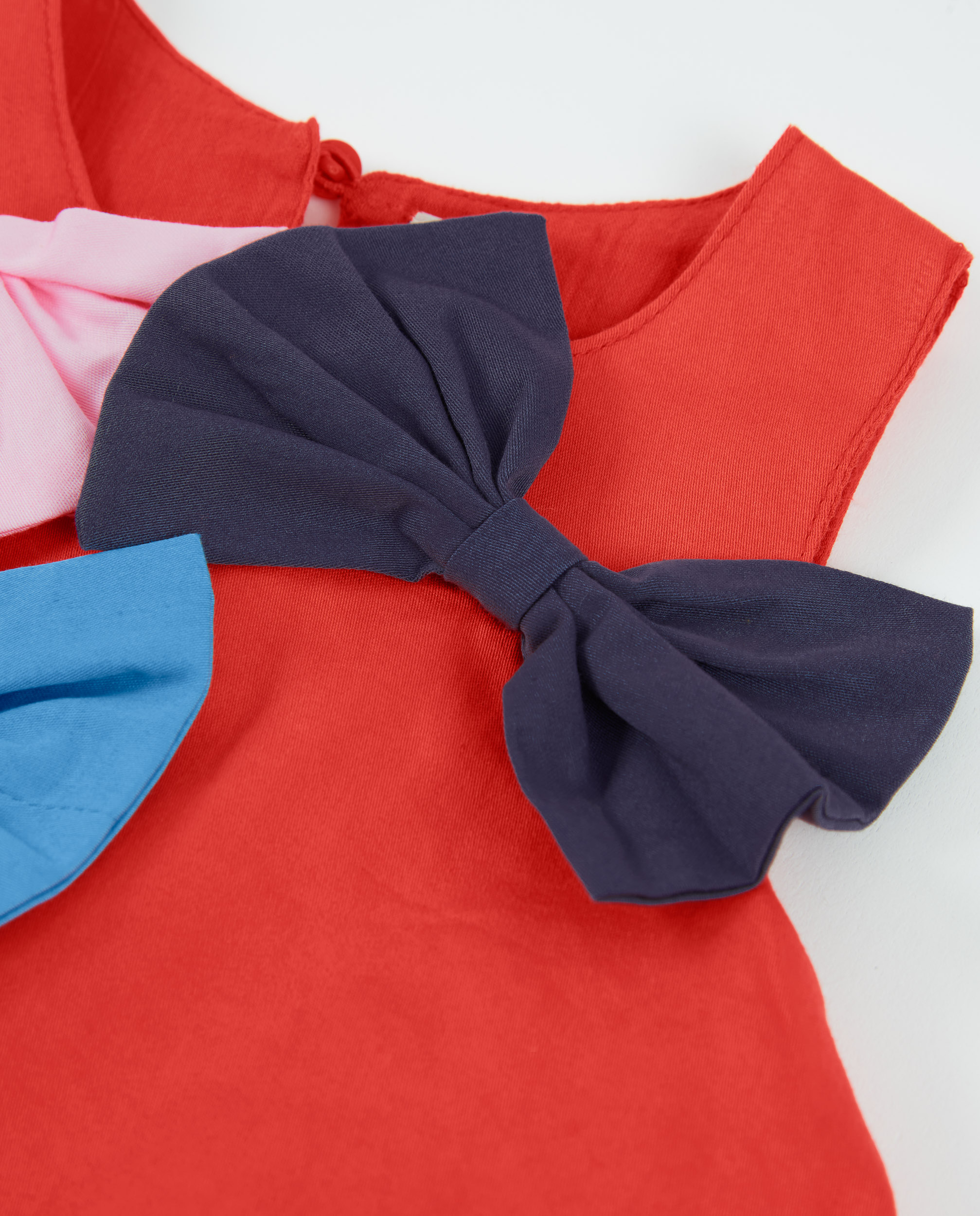 Vestido Infantil de Plana com Design Globo Tuc tuc Vermelho-3