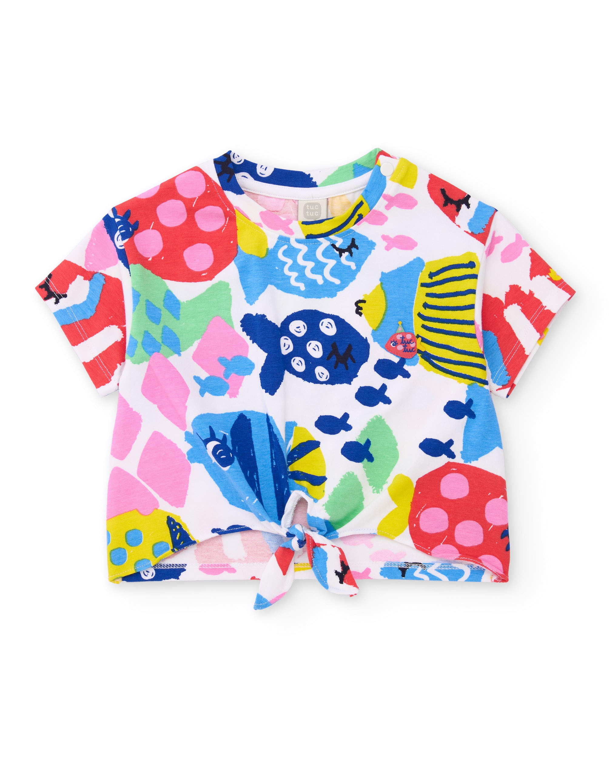 T-shirt Infantil de Malha com Nó Frontal Tuc tuc Multicolor-1