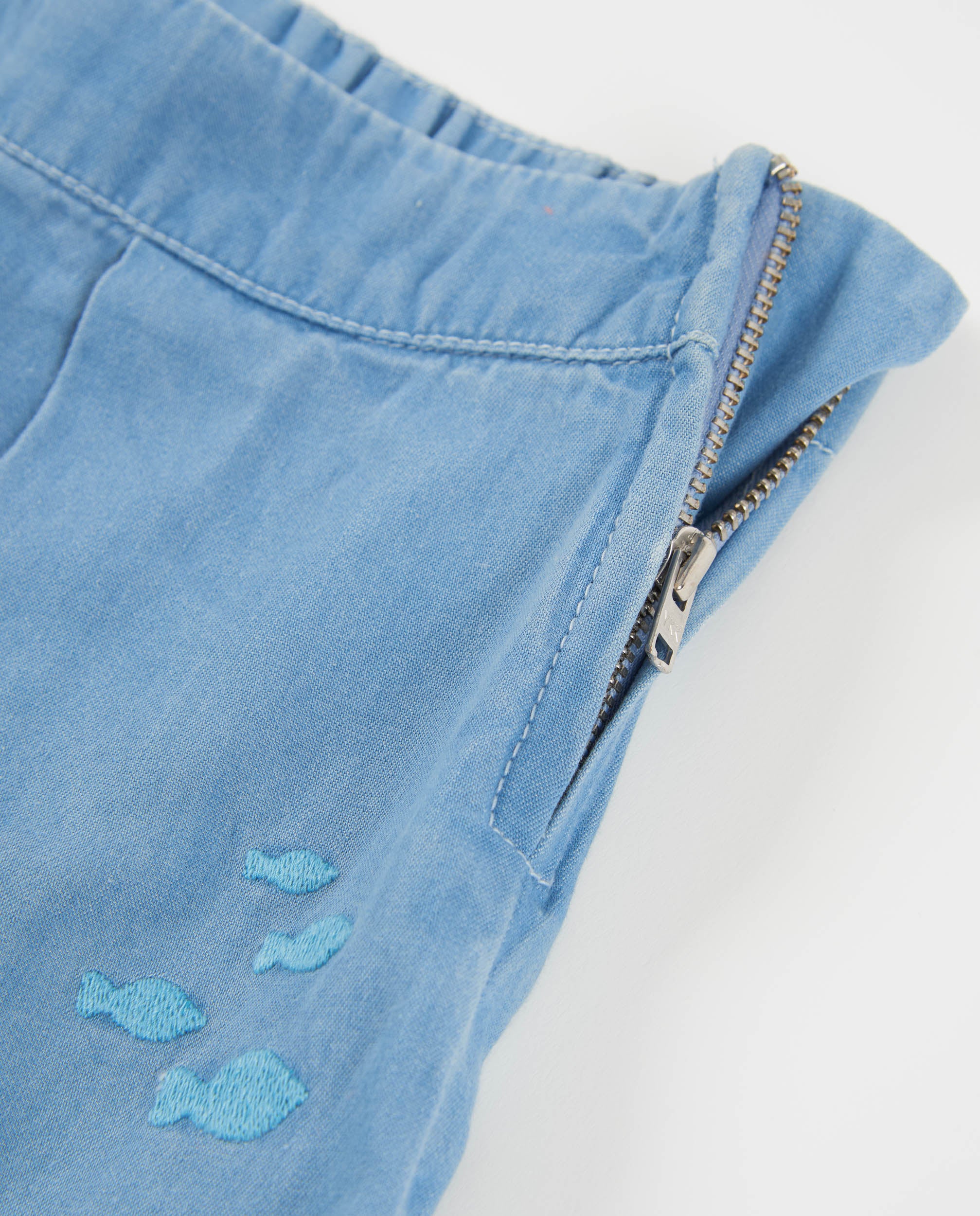 Saia-calça Infantil de Plana e Denim Leve Azul-4