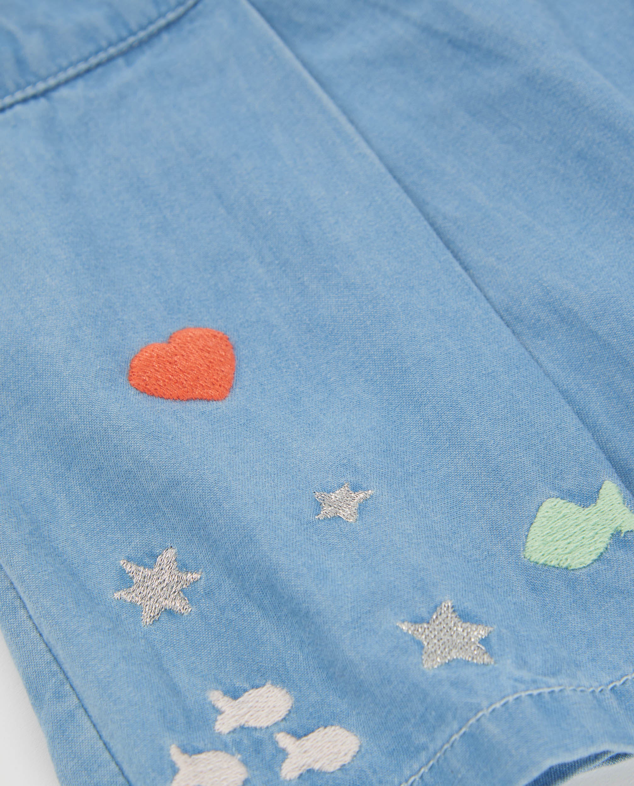 Saia-calça Infantil de Plana e Denim Leve Azul-5