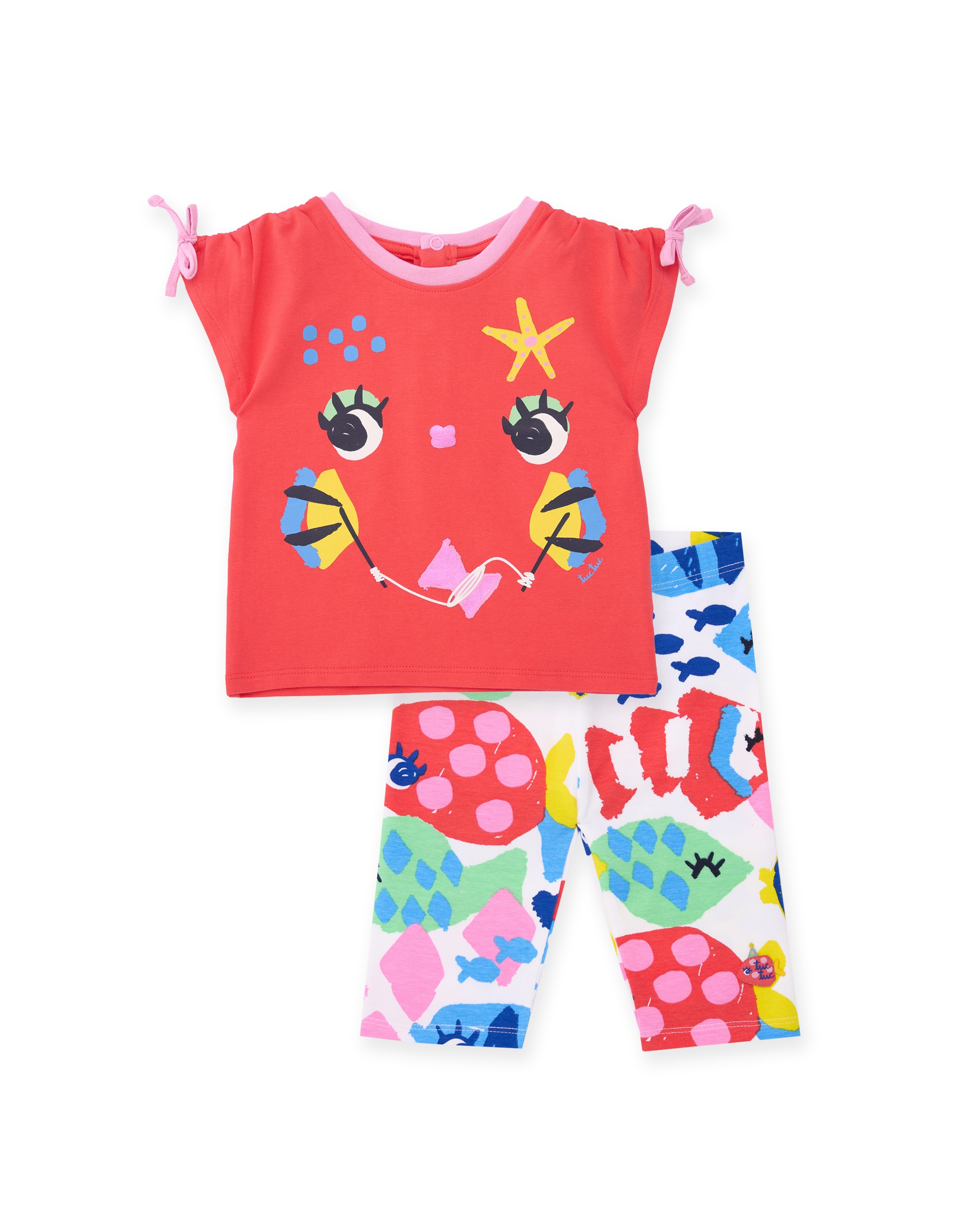 Imagem 0 de Conjunto Infantil de Malha e Laços nas Mangas