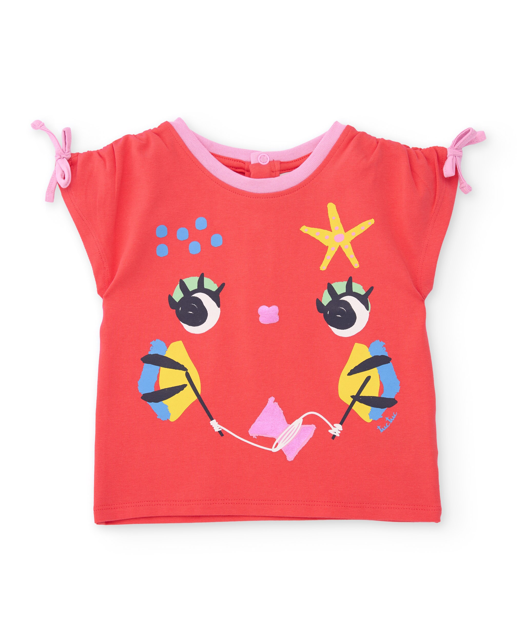 Conjunto Infantil de Malha e Laços nas Mangas Tuc tuc Vermelho-2