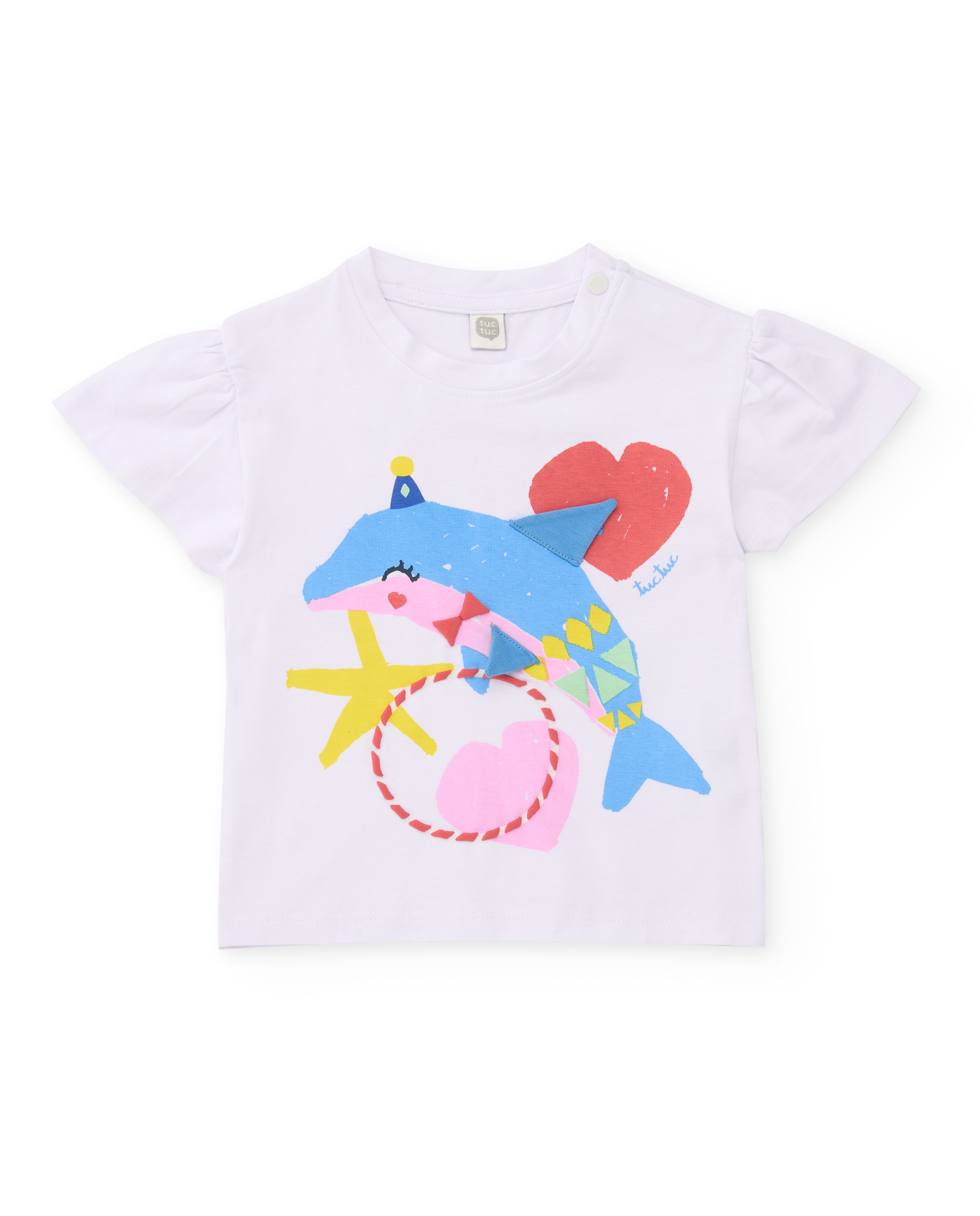 Conjunto Infantil de Malha e Design Golfinho Branco-2