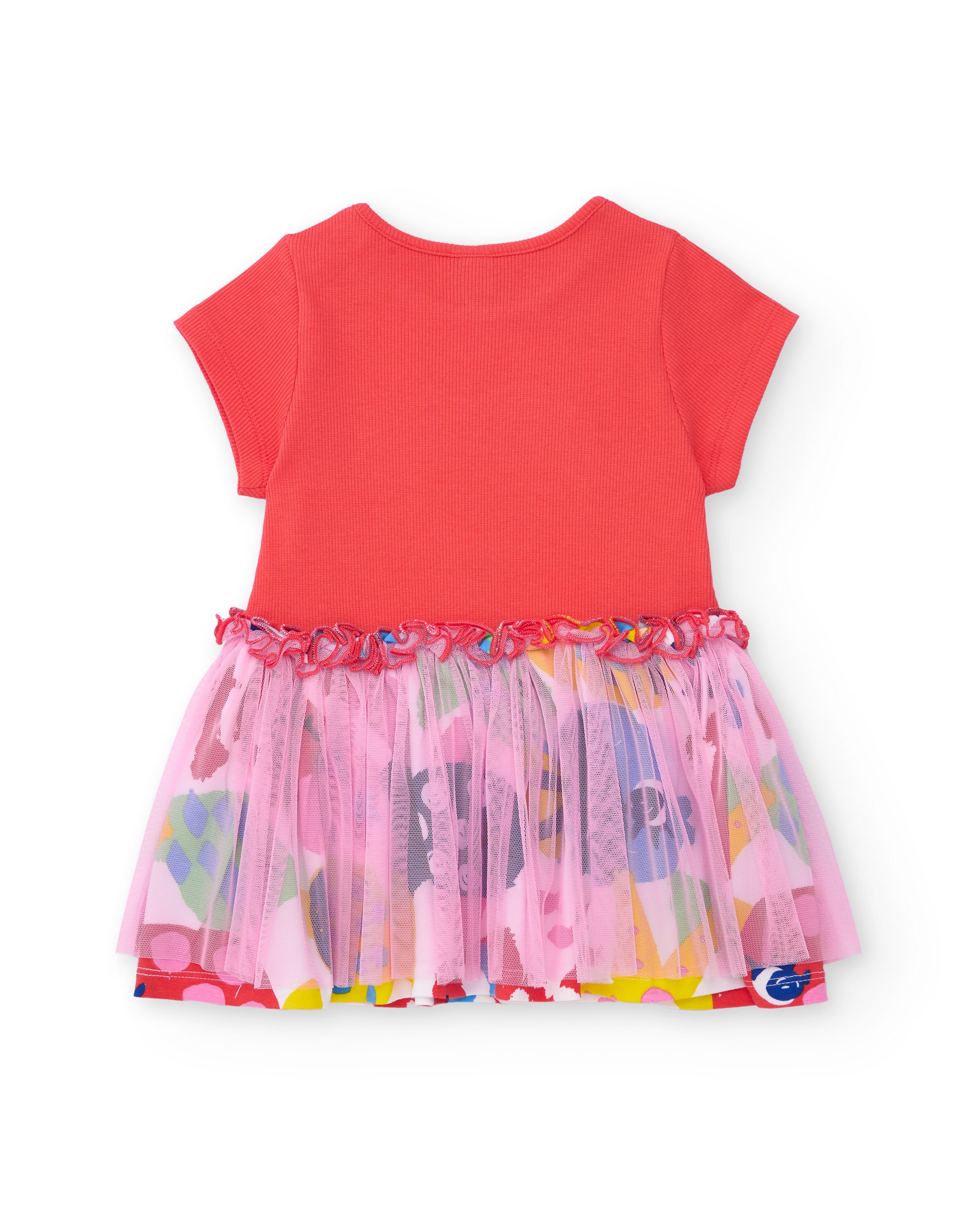 Vestido Infantil de Malha com Coração de Lantejoulas Vermelho-2