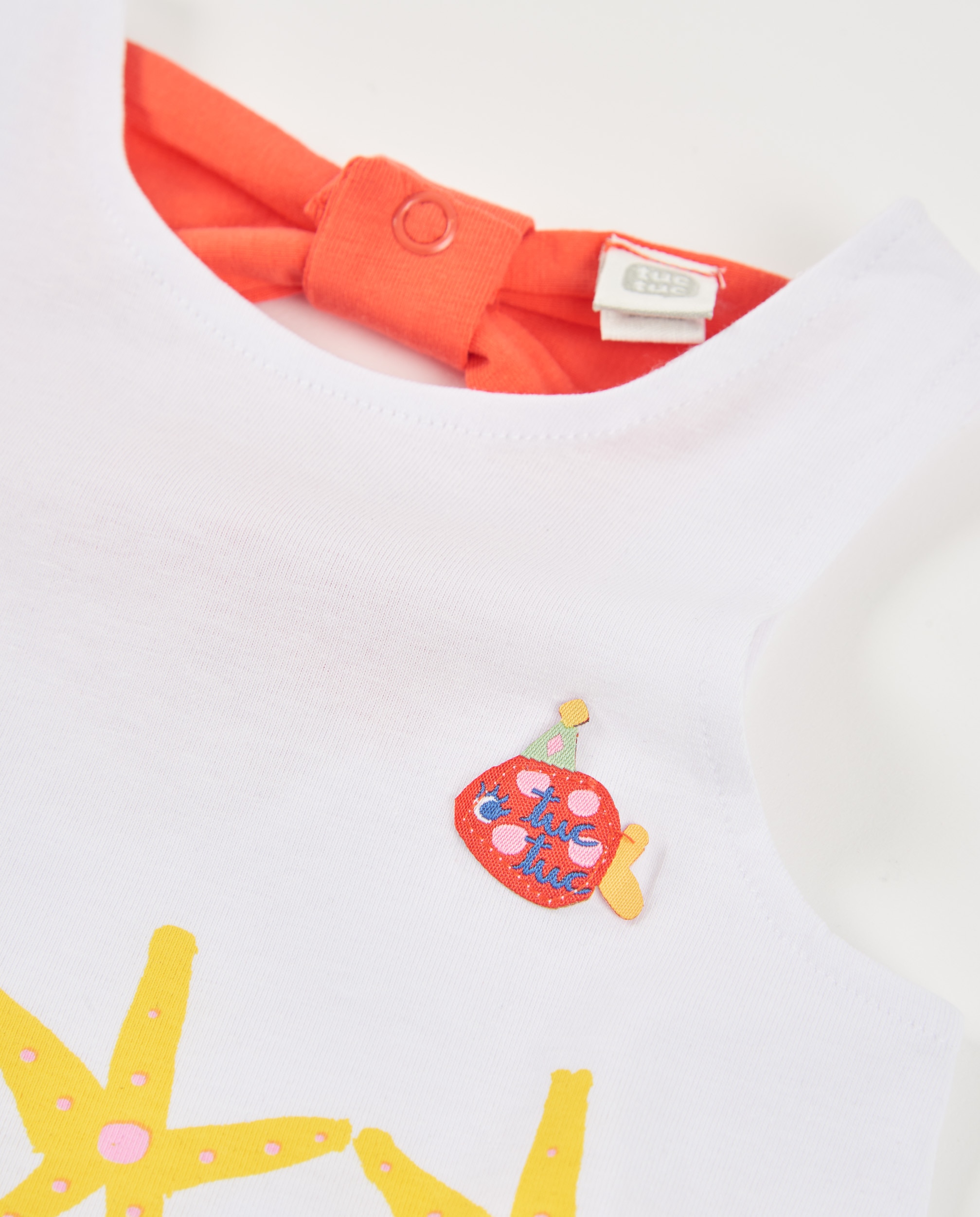 Vestido Infantil de Malha com Laço nas Costas Branco-3