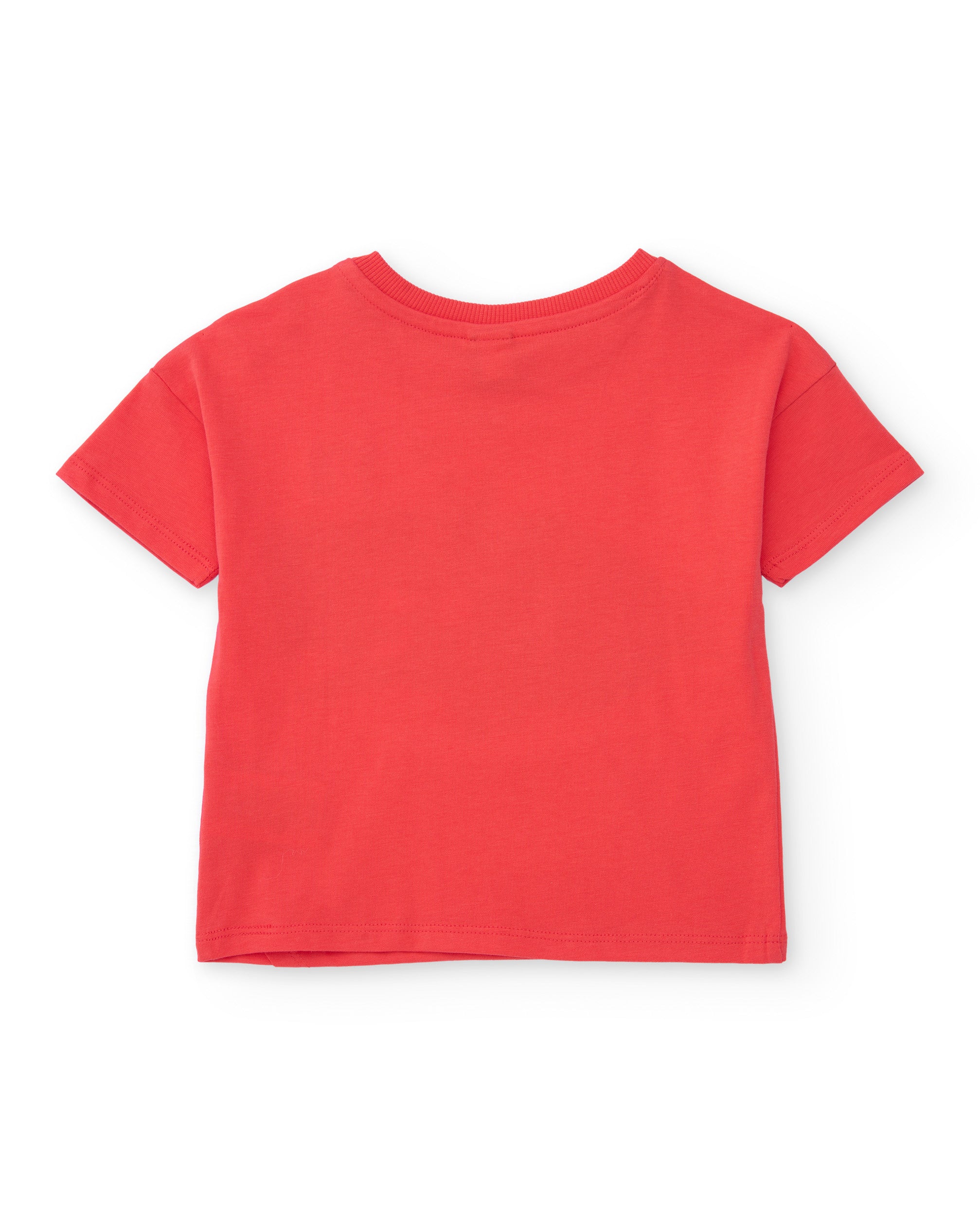 T-shirt Infantil de Malha com Estampado de Baleia Vermelho-4