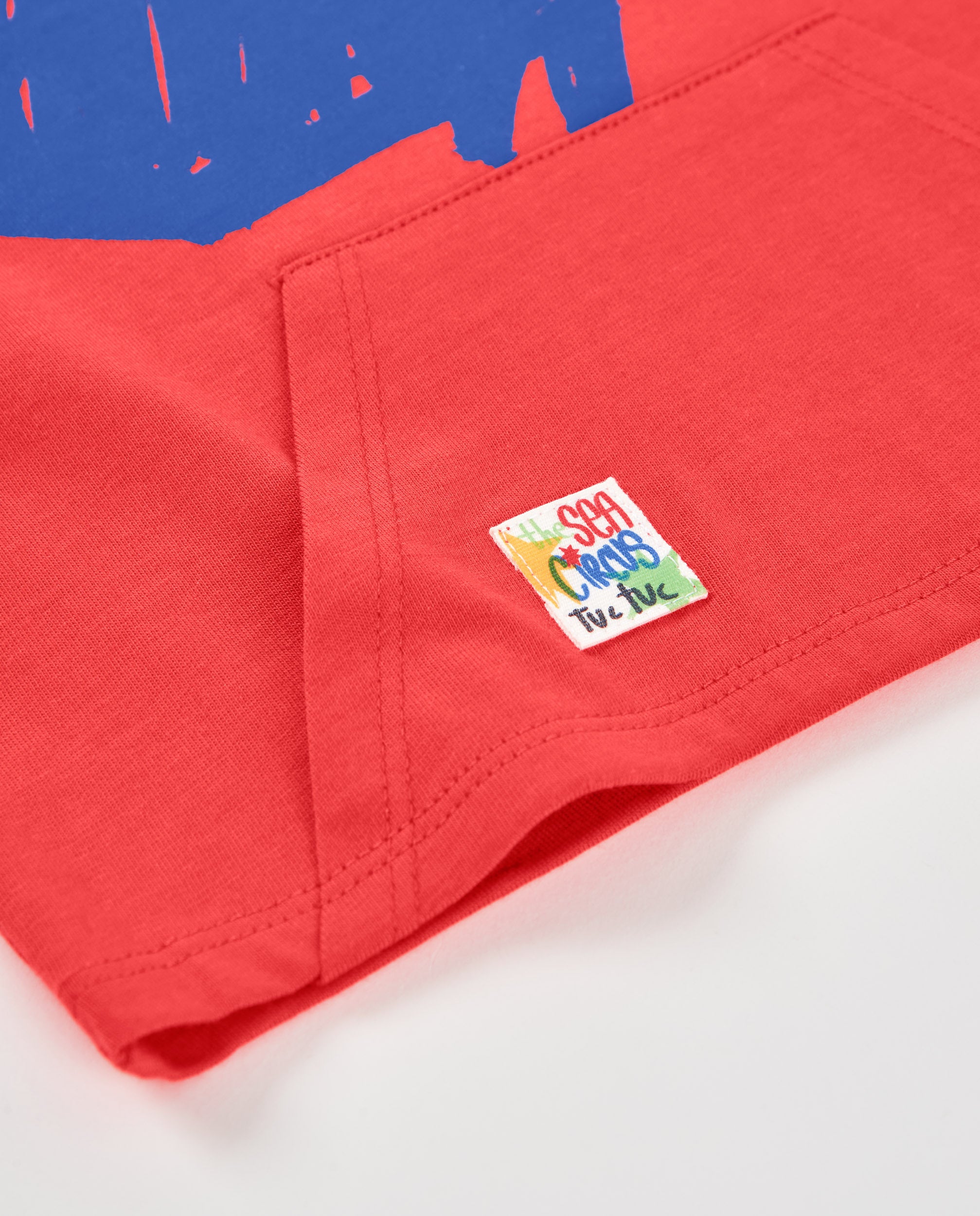 T-shirt Infantil de Malha com Estampado de Baleia Vermelho-6