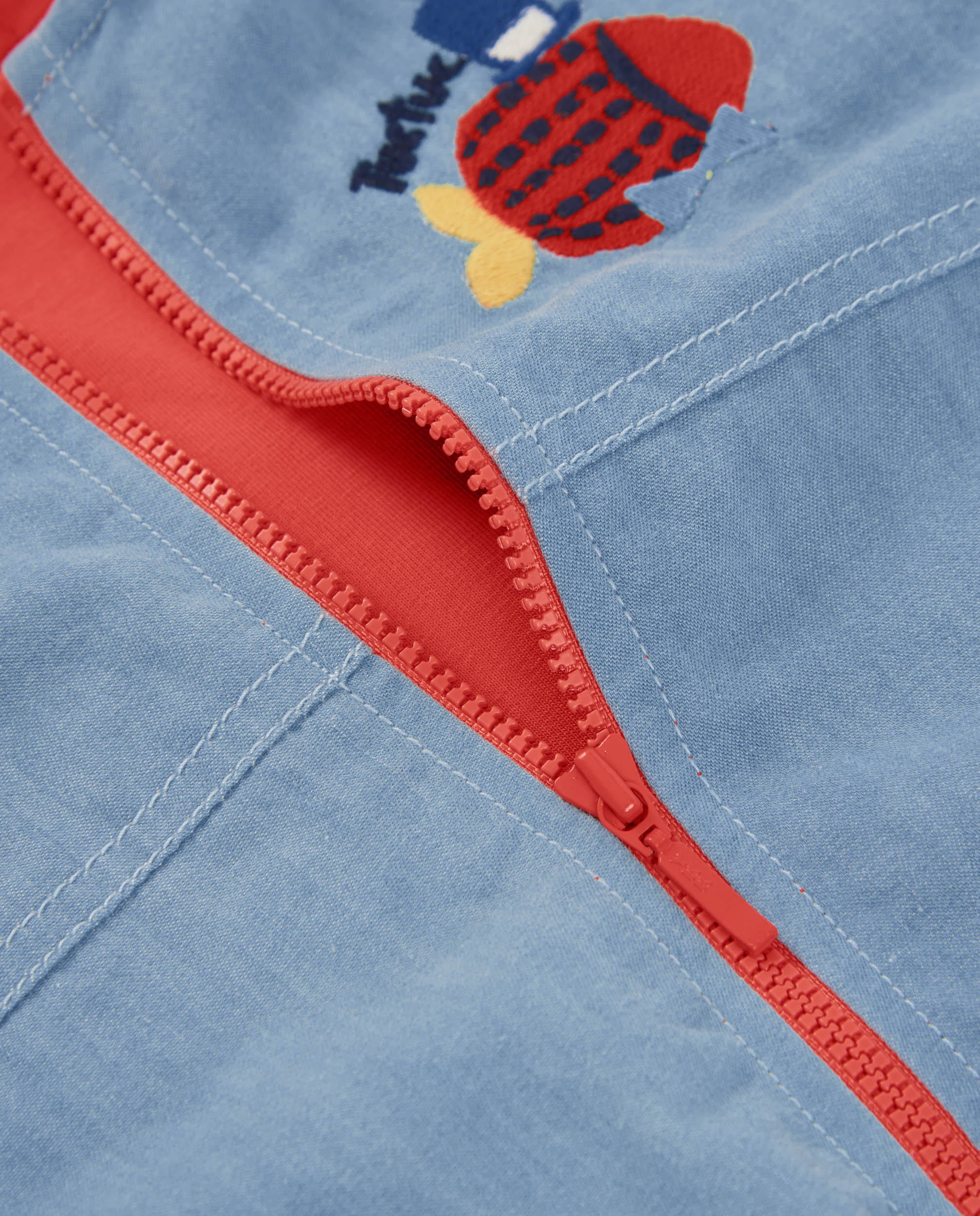 Casaco Infantil de Plana e Denim Suave Azul-3
