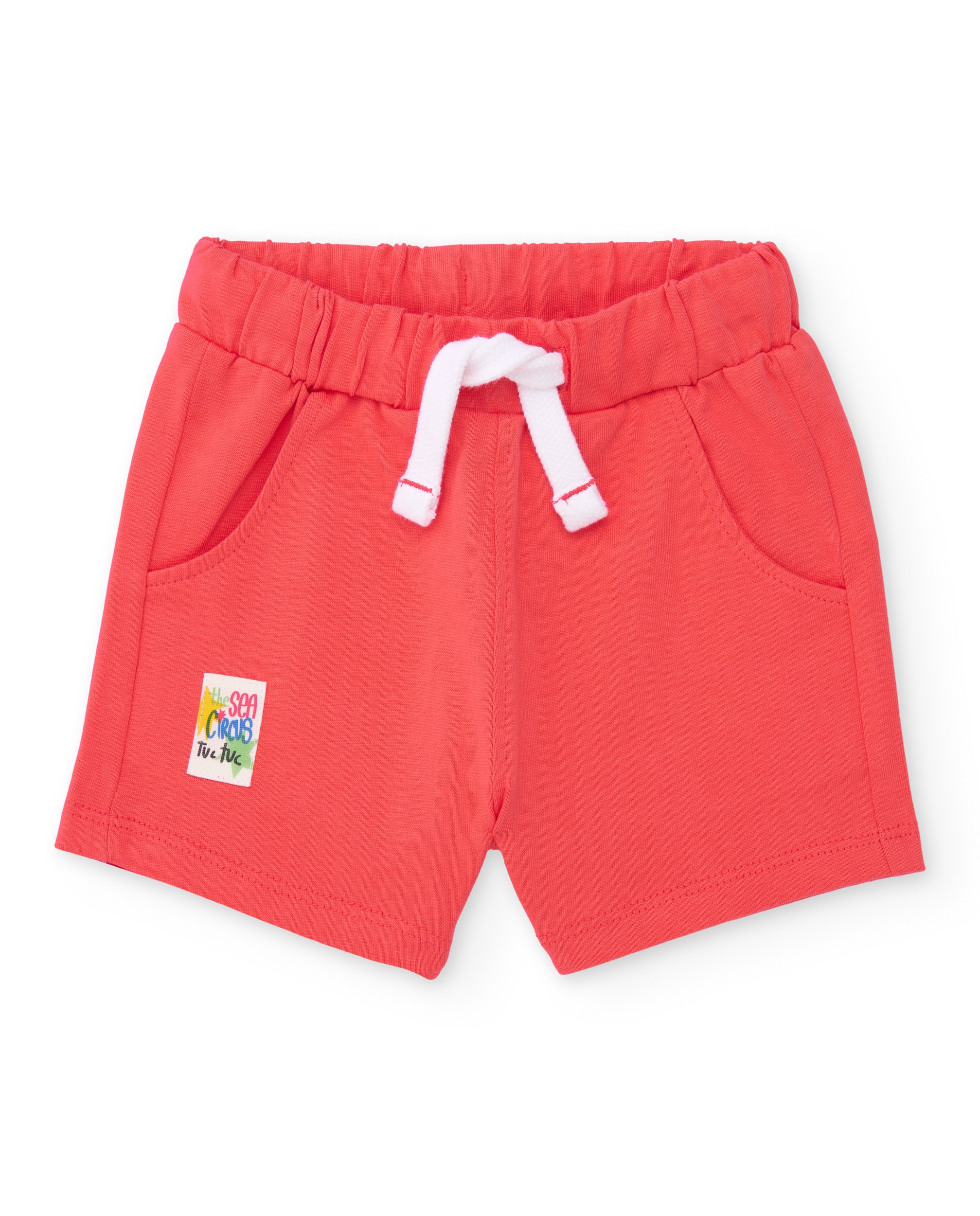 Bermuda Infantil de Malha com Cordão Ajustável Vermelho-1