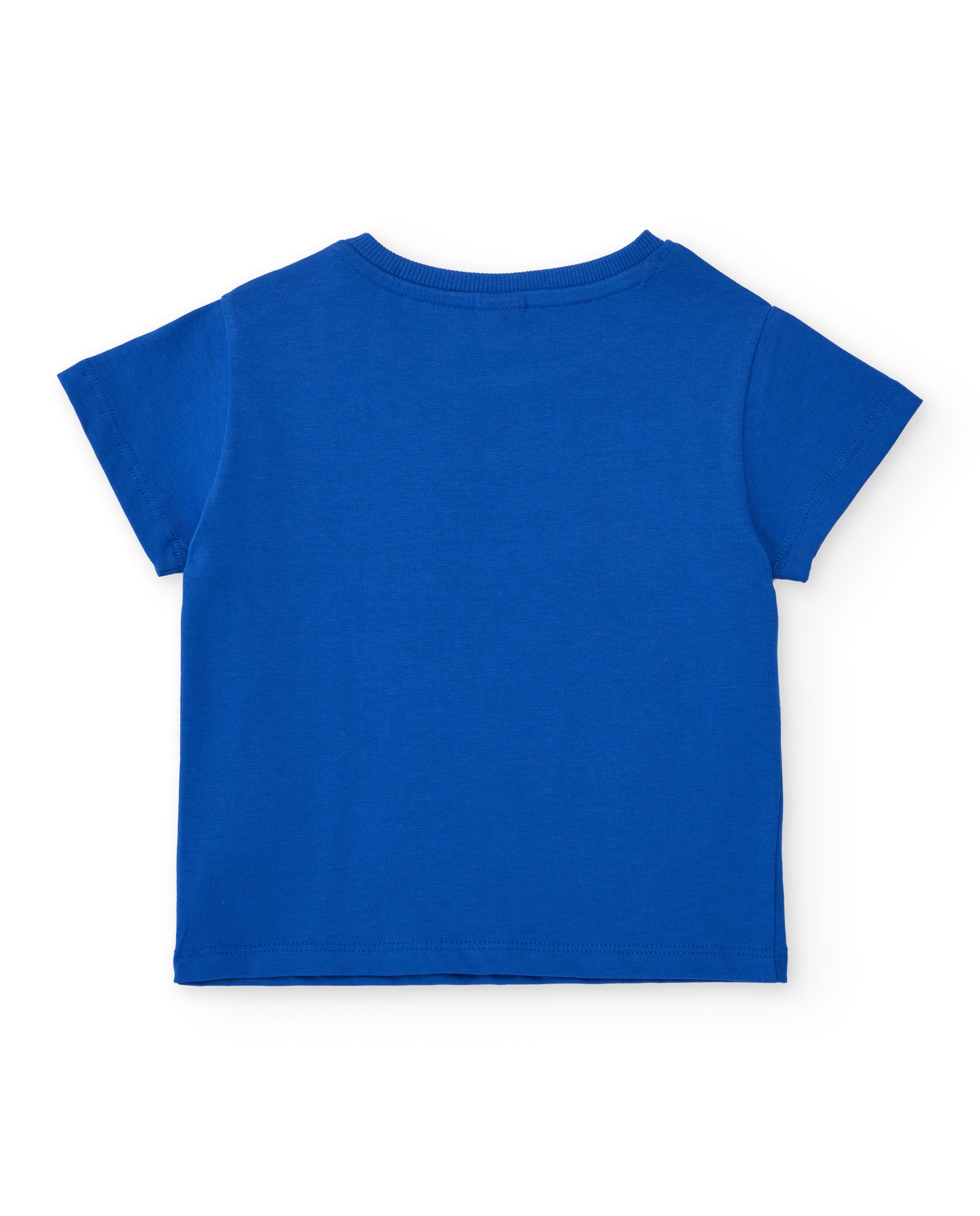 T-shirt Infantil de Malha com Mensagem Frontal Azul-3