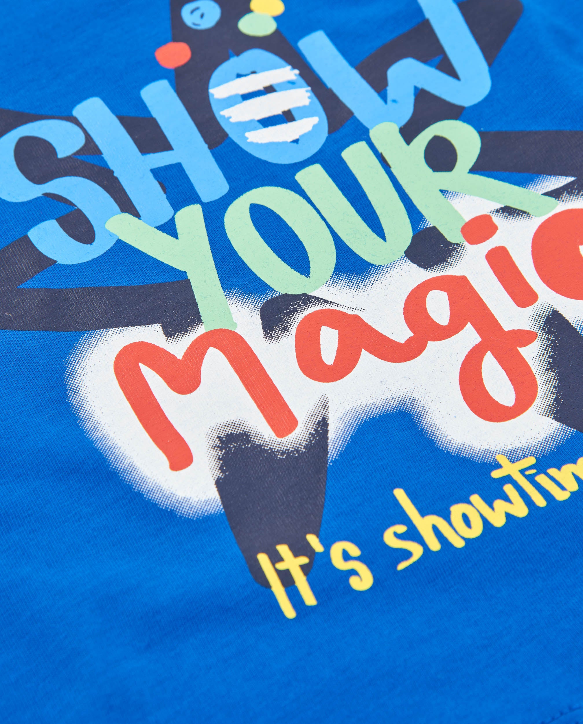 T-shirt Infantil de Malha com Mensagem Frontal Azul-4