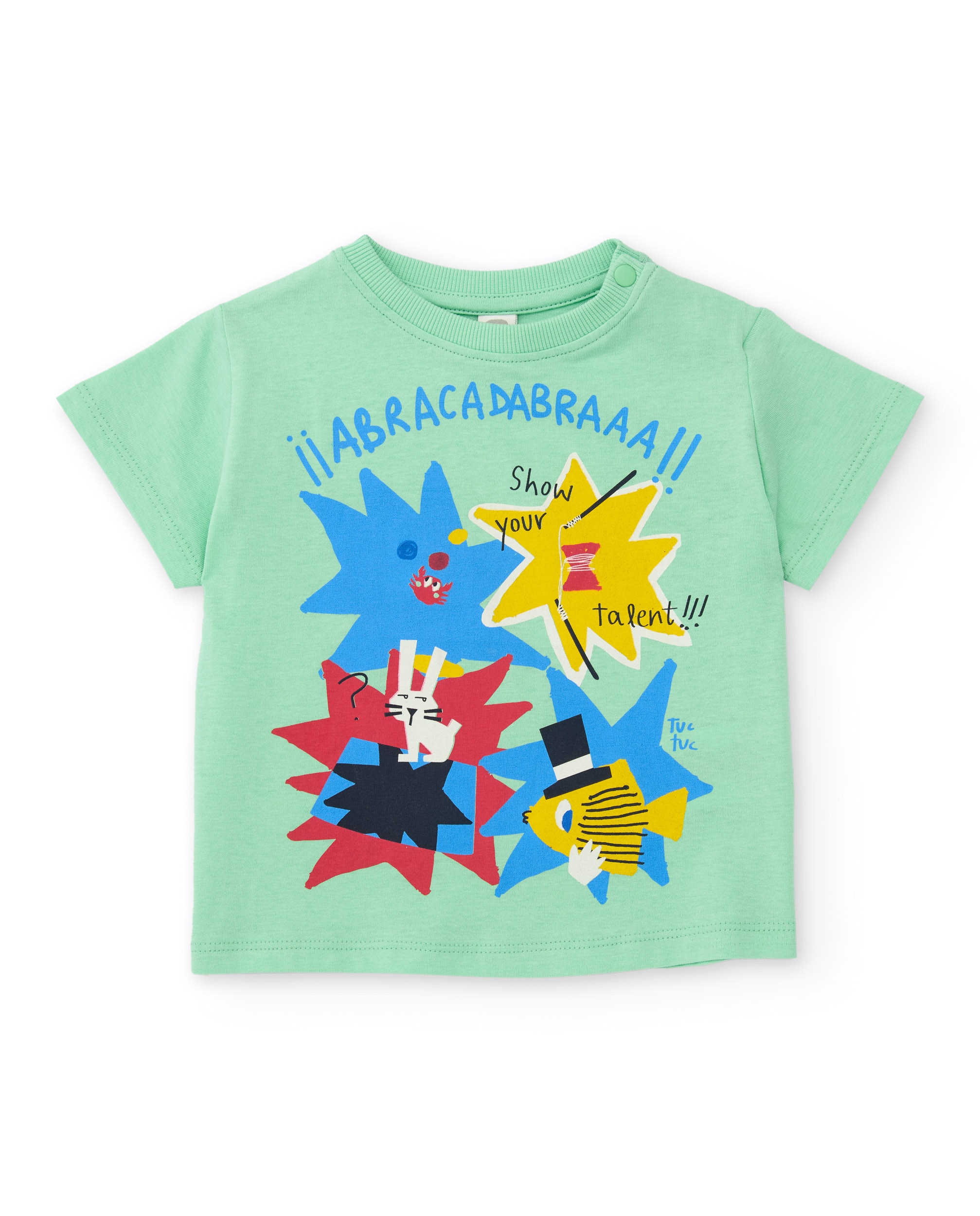 Conjunto Infantil de Malha com Estampado Frontal Verde-claro-2