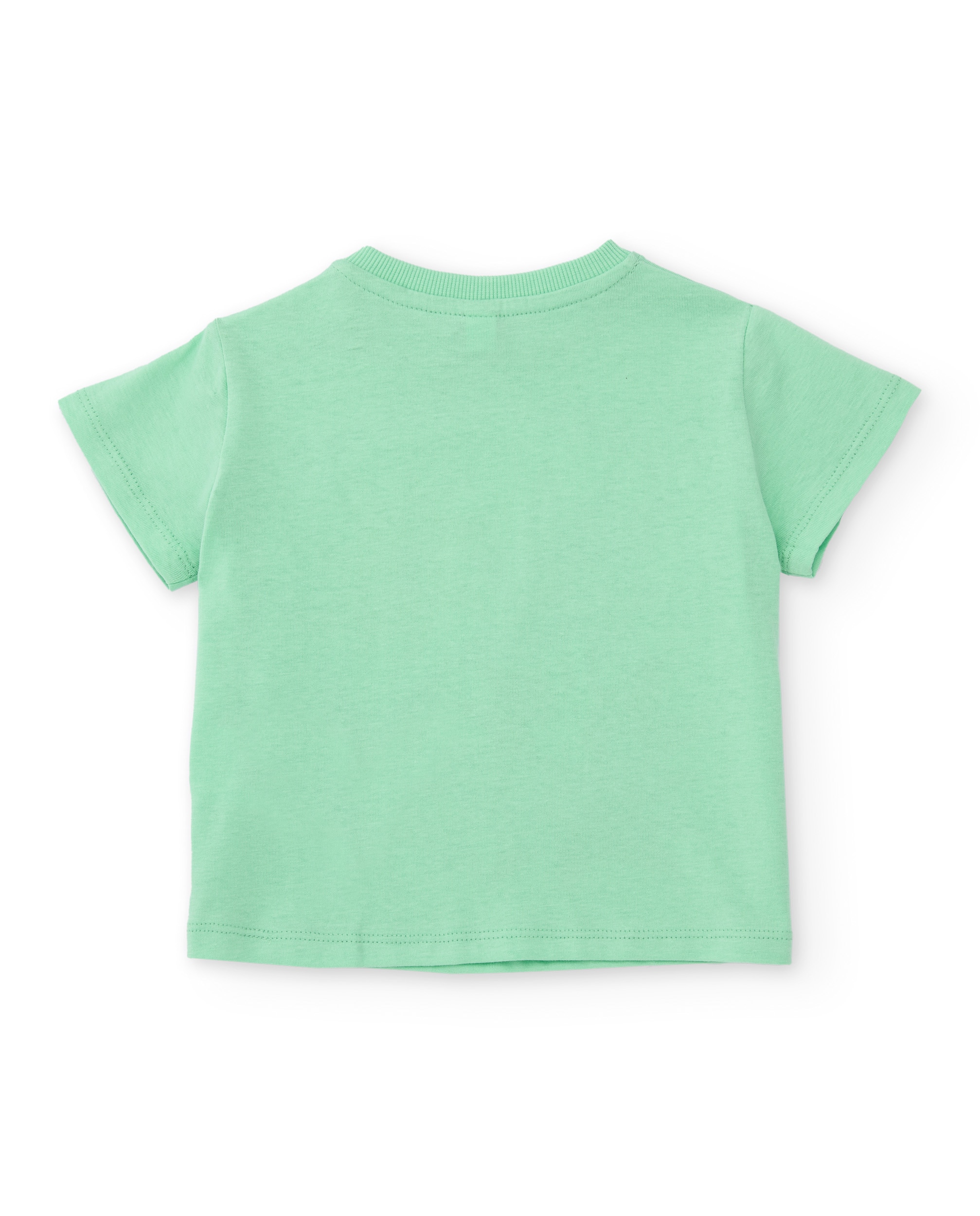 T-shirt Infantil de Malha e Estampado Dinâmico Verde-claro-2