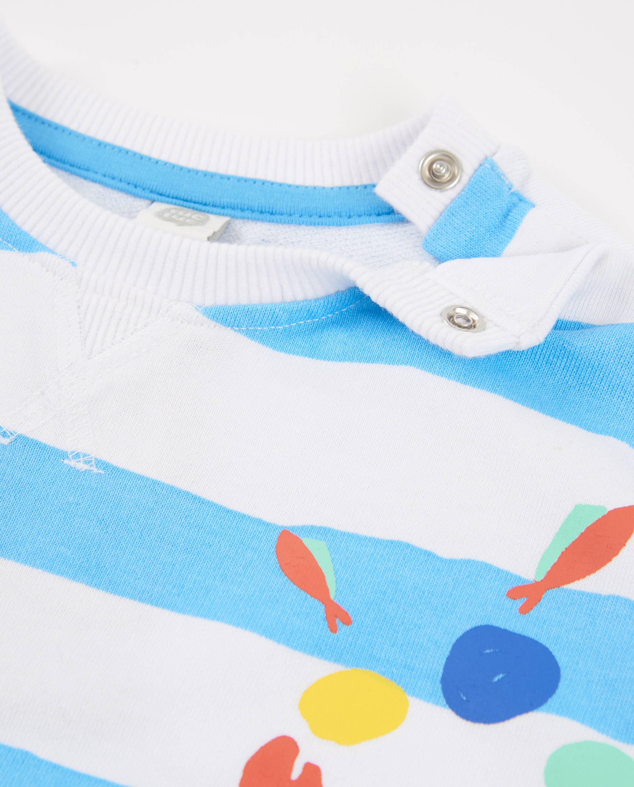 Sweat Infantil de Malha e Estampado Às Riscas Tuc tuc Azul-3