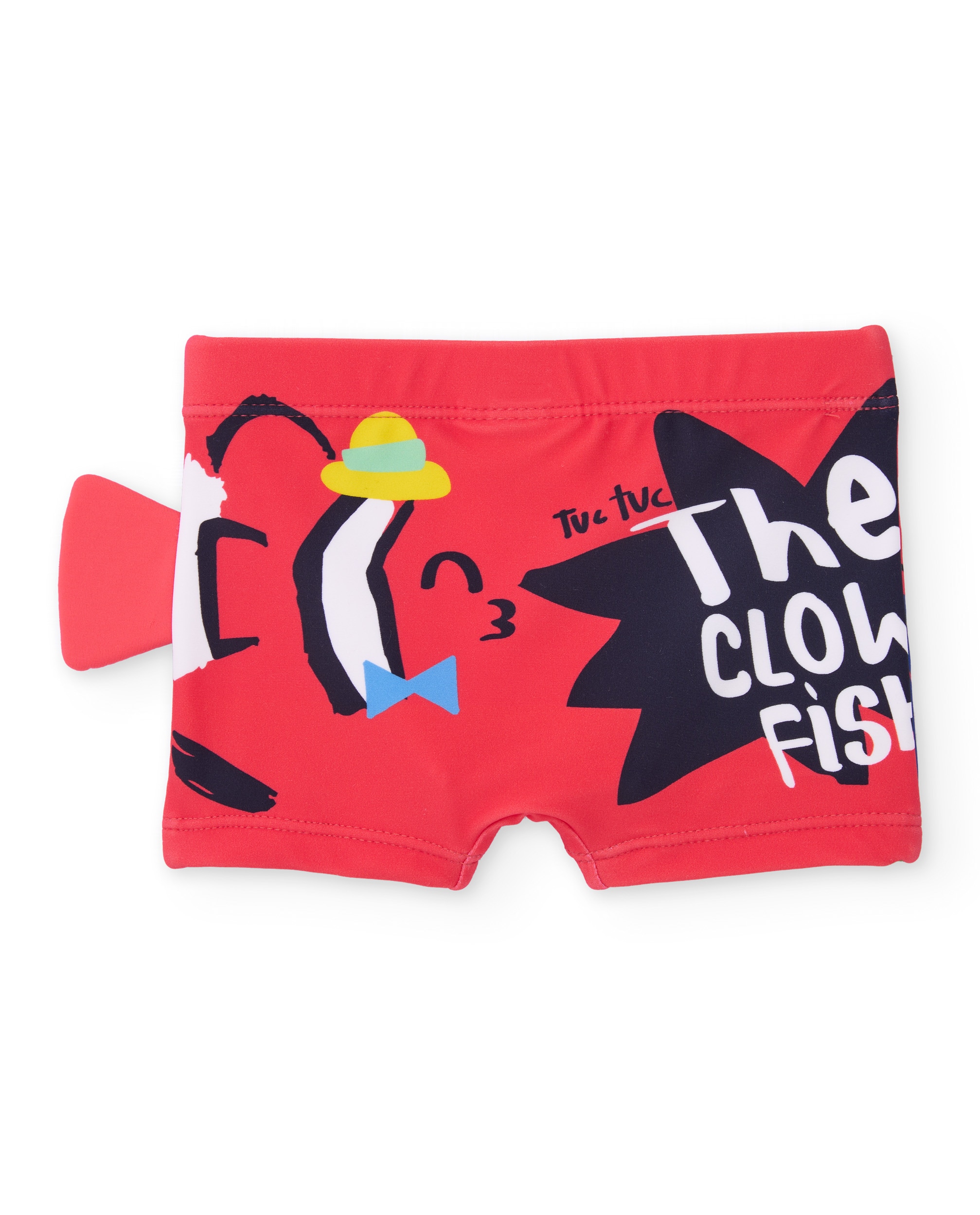 Fato de Banho Infantil de Malha com Aleta Lateral Vermelho-2