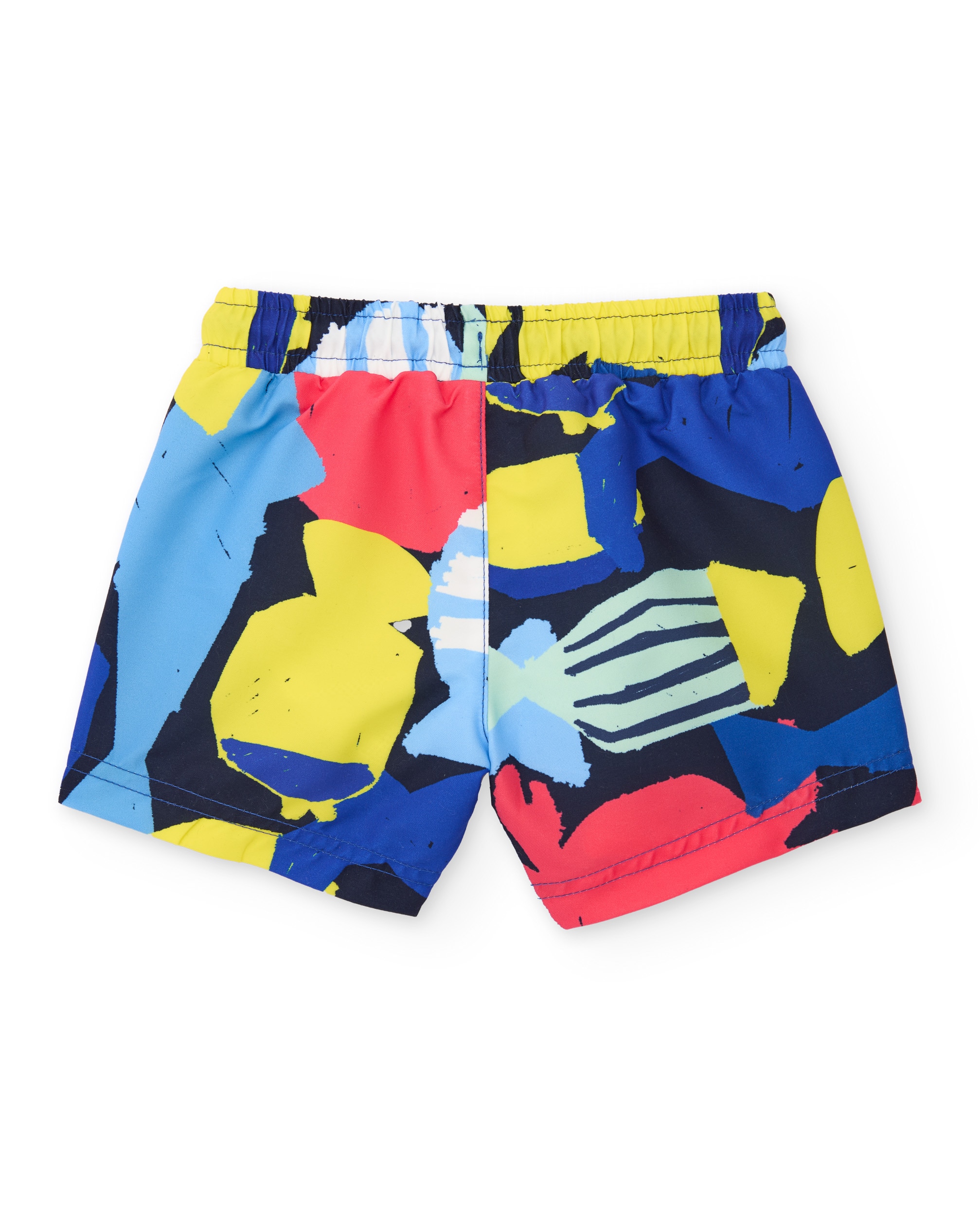 Fato de Banho Infantil de Plana com Estilo Abstrato Azul-2