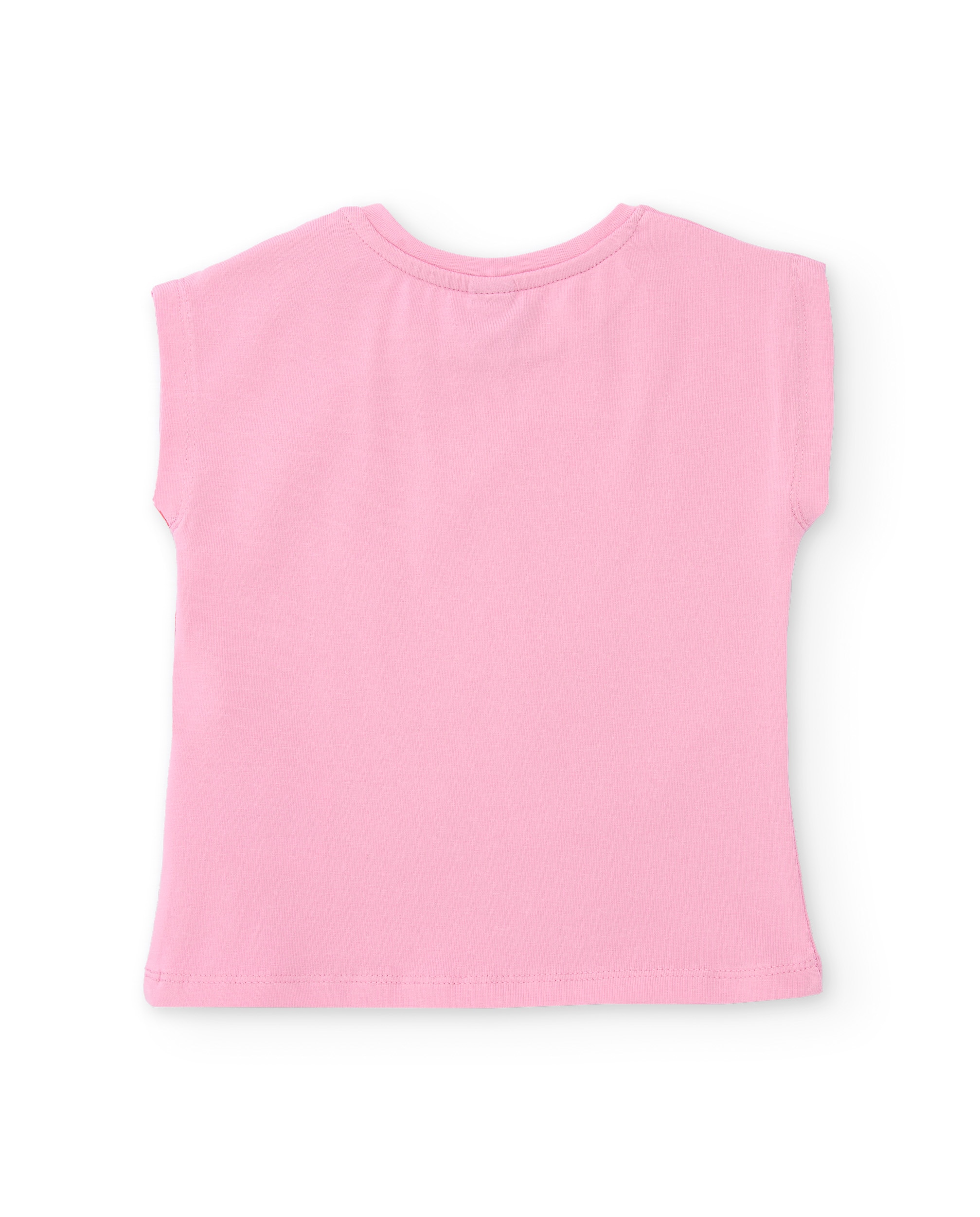 T-shirt Infantil de Malha e Estampado Corações Rosa-2