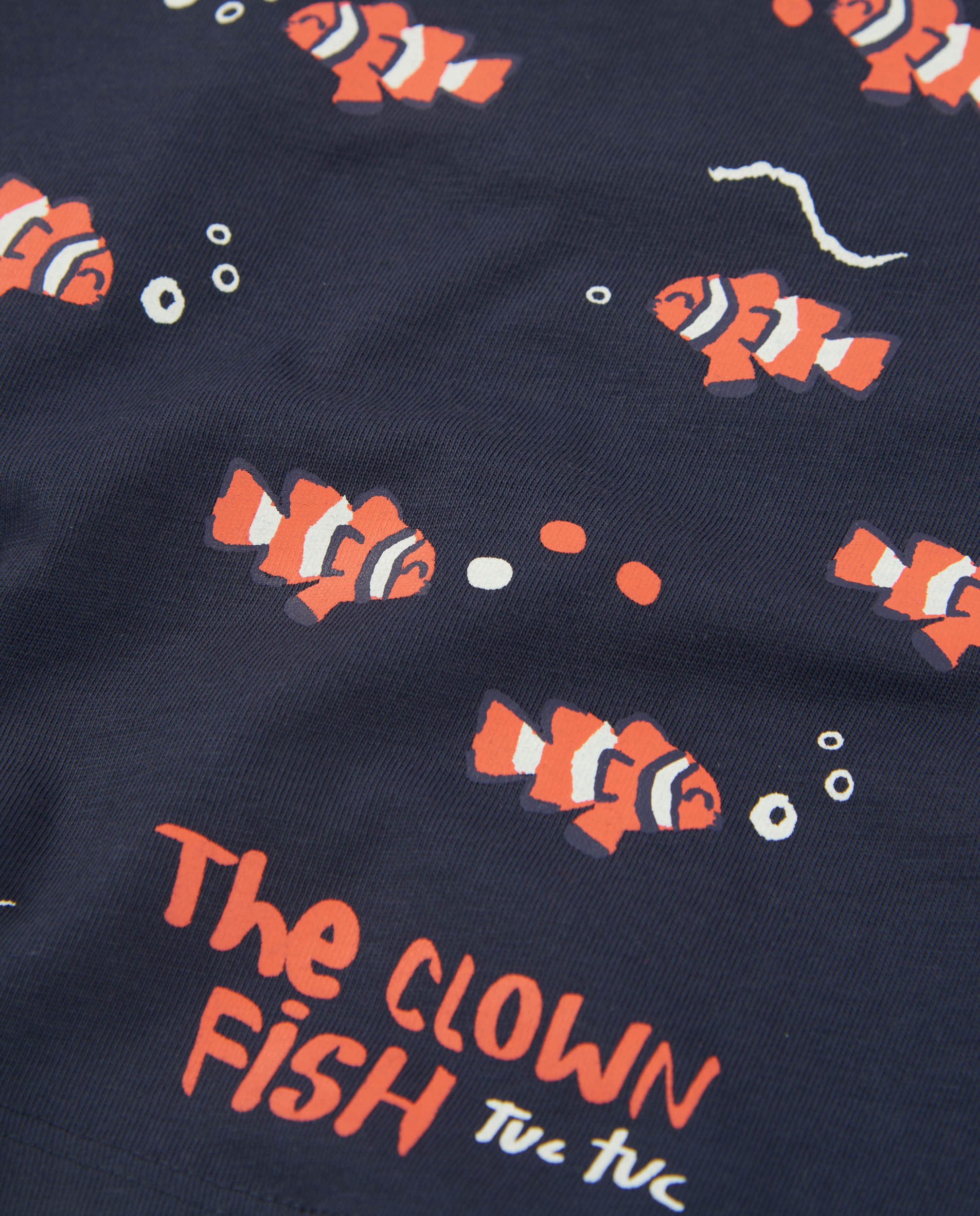 T-shirt Infantil de Malha com Estampado de Peixes Palhaço Azul-marinho-4
