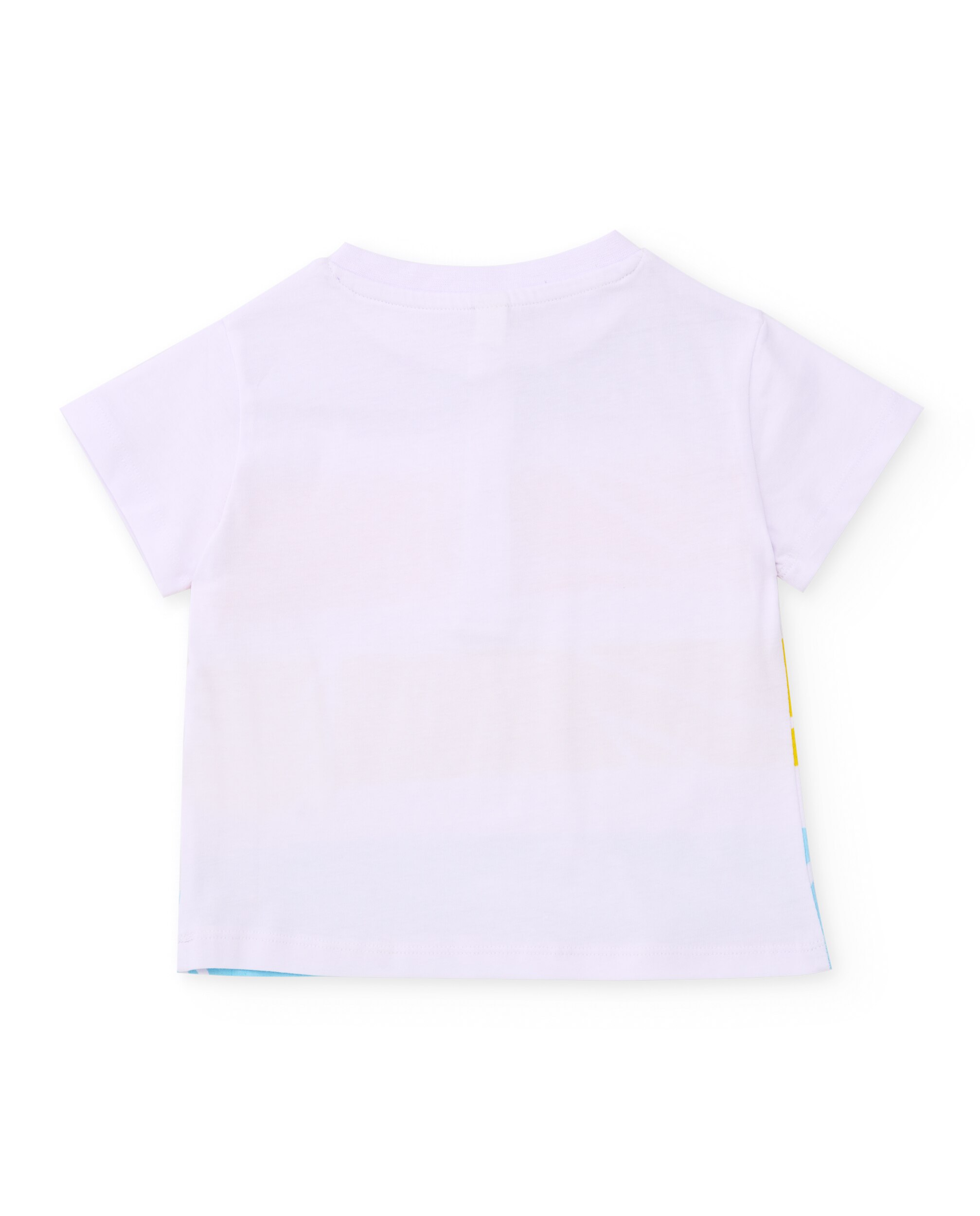 T-shirt Infantil de Malha com Franjas Horizontais Branco-2