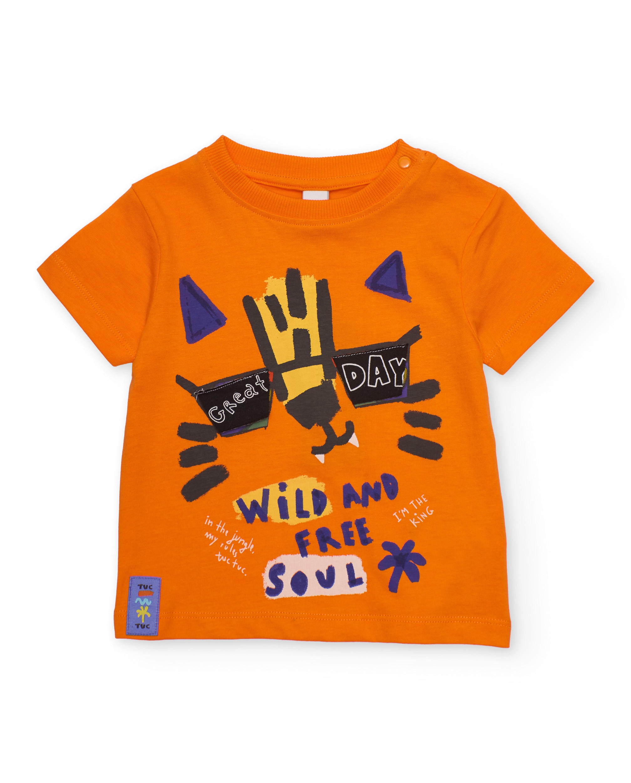 Imagem 0 de T-shirt Infantil de Malha e Estampado Frontal de Tigre
